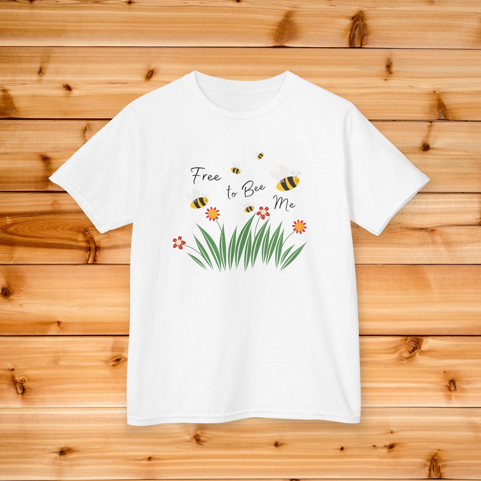 Free Bee Me Kids Tee | Bees, Flowers, Grass, Cute Nature Design