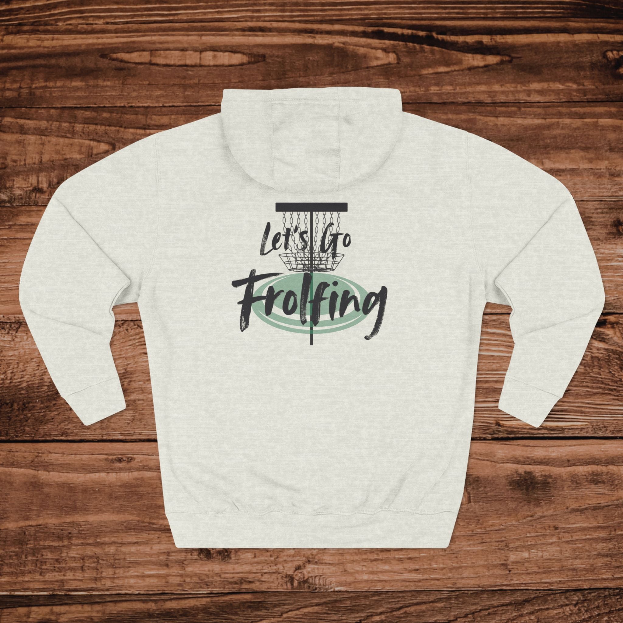 Frolfing Hoodie, Frisbee Golf Dual Graphic Pullover, Disc Golf Hoodie, Frolf Outdoor Sports Hoodie, Premium Three-Panel Fleece Hoodie