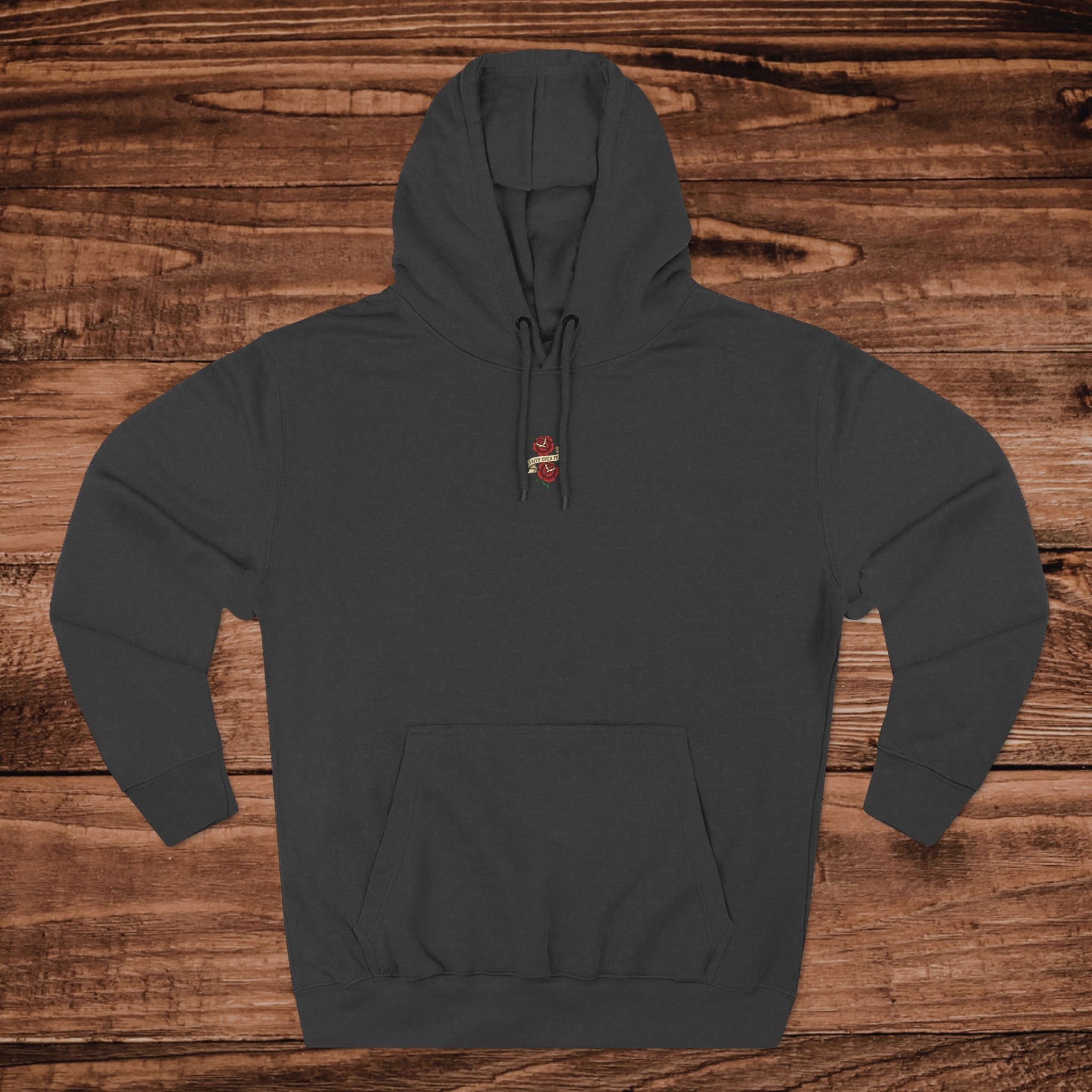 Rose and Cross hoodie | Religious Christian tattoo-style design