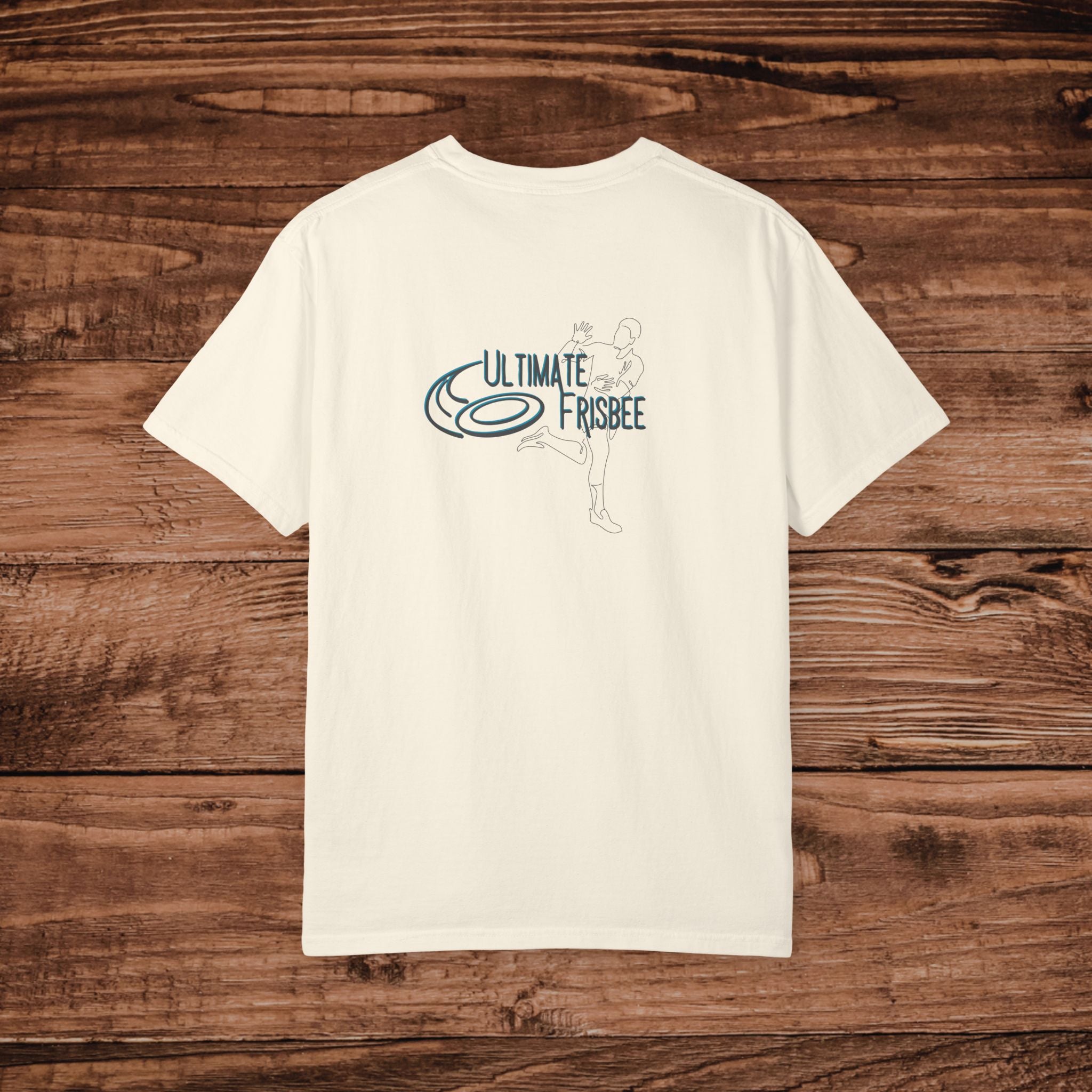 Ultimate Frisbee T-shirt, Minimalist Disc Sports Tee, Heavyweight Garment Dyed Shirt, Retro Sport Graphic Top, Ultimate Frisbee Gift for Him