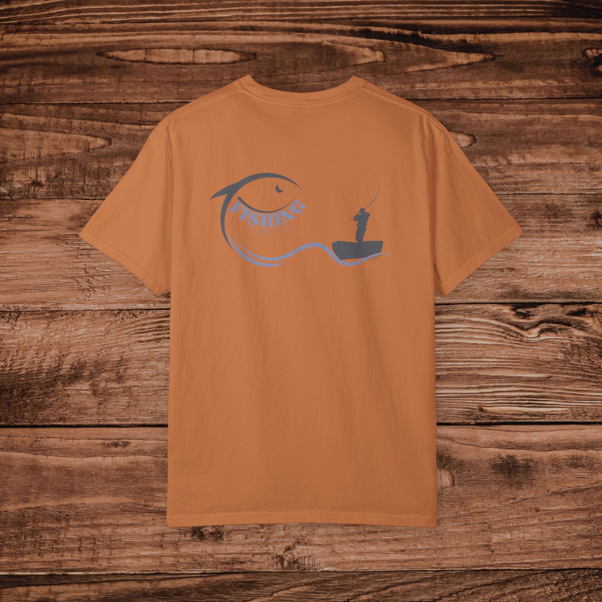 Fishing Shirt for Men Retro Angler Graphic Tee, Comfort Colors Garment Dyed Boat T-Shirt, Vintage Style Fishing Gift for Dad,Fishing Apparel
