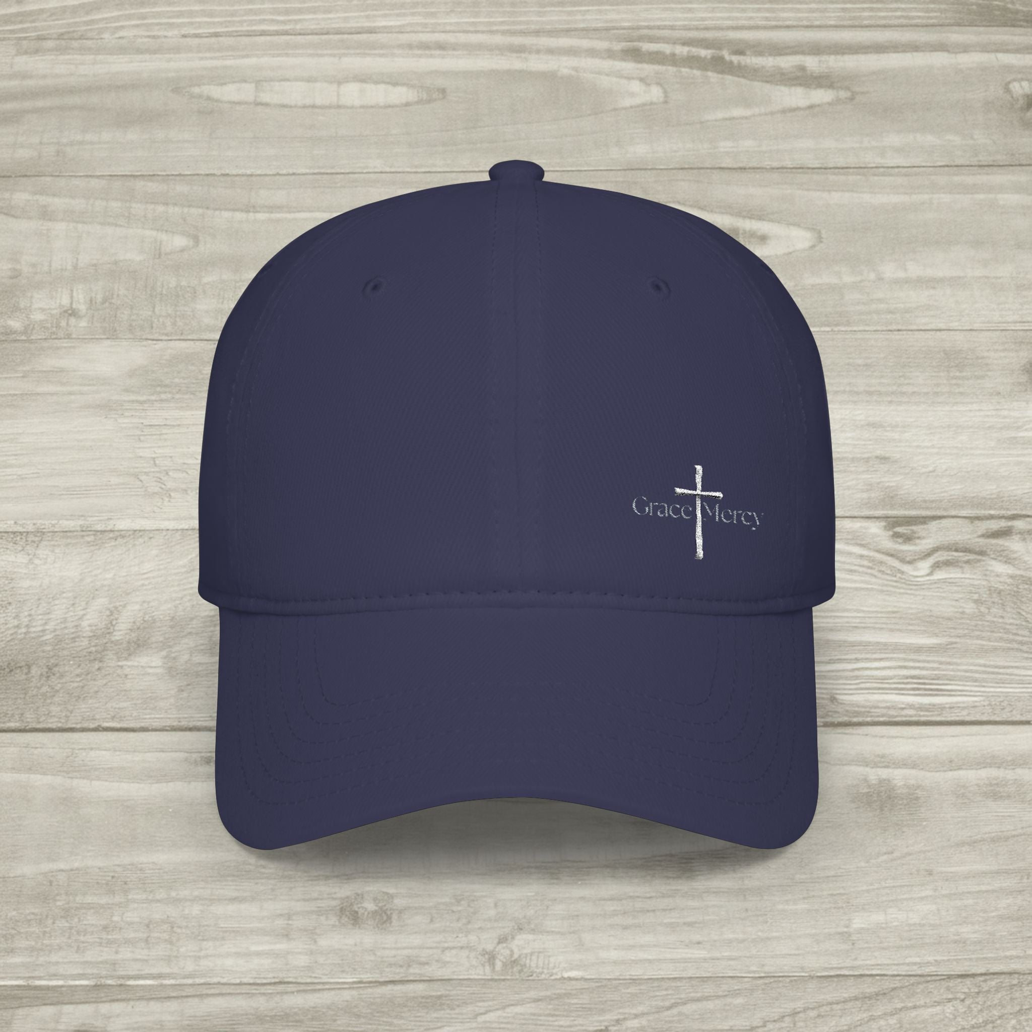 Embroidered Grace and Mercy Hat, Christian Aesthetic Baseball Cap, Minimalist Faith Hat, Religious Streetwear Headwear, Cross Cap