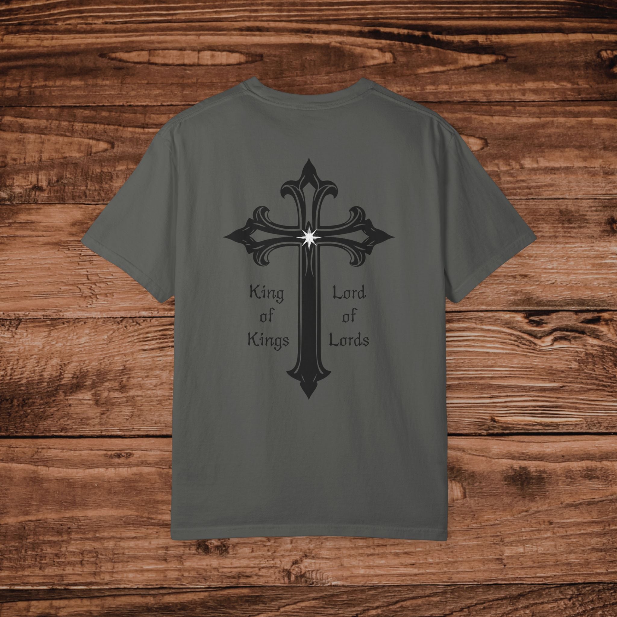 Ornate Lord of Lords Christian Gothic T-shirt Dual Graphic