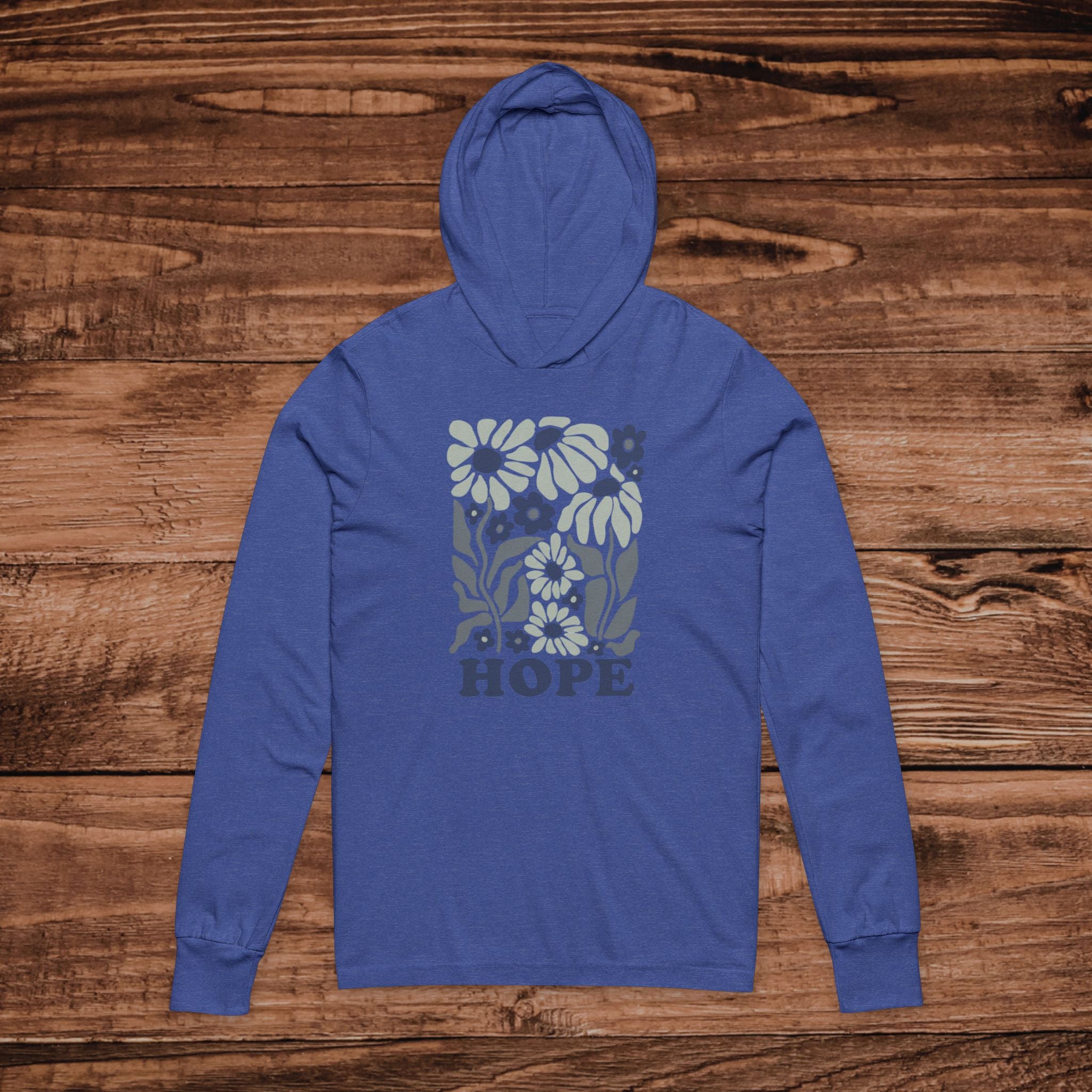 Floral Hope Graphic Hooded Tee | Floral typography, vintage flower design