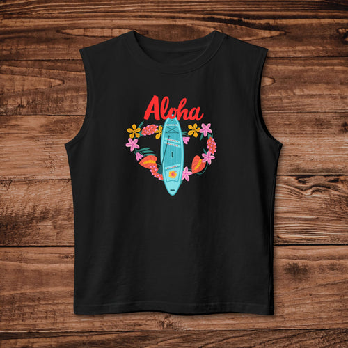 Aloha Surfboard tank top | Beach Hawaiian tee