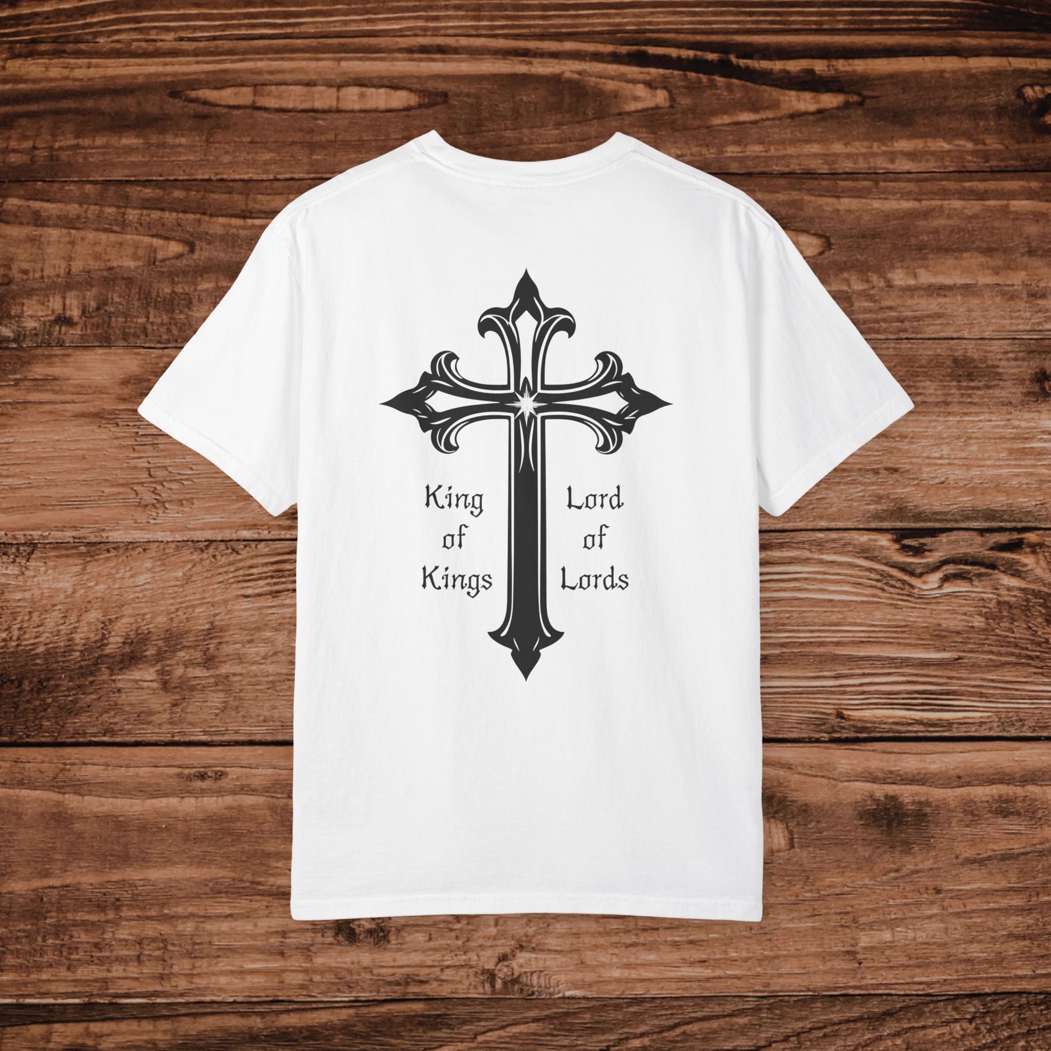 Ornate Lord of Lords Christian Gothic T-shirt Dual Graphic