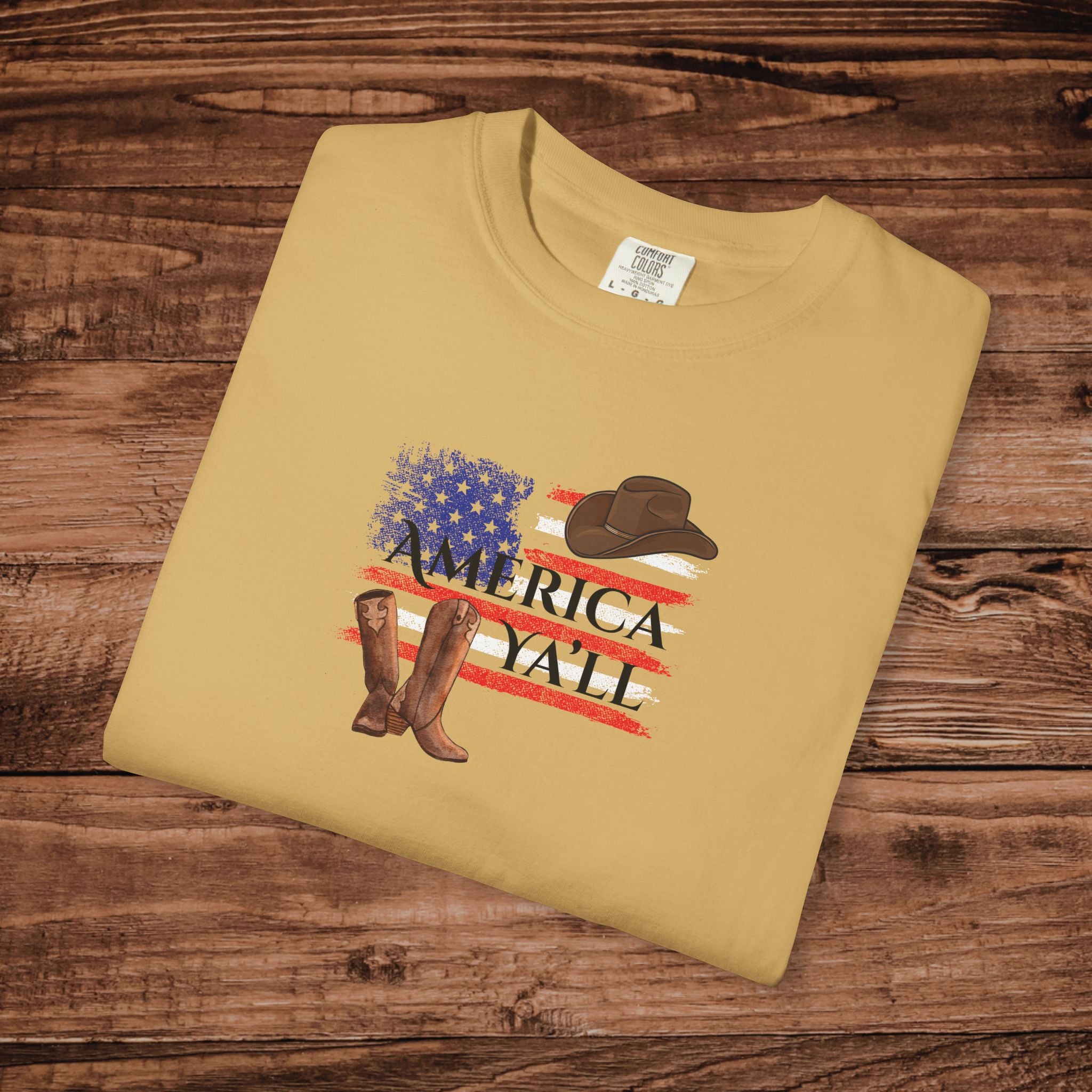 America Y'all T-Shirt | American Flag Cowboy graphic tee