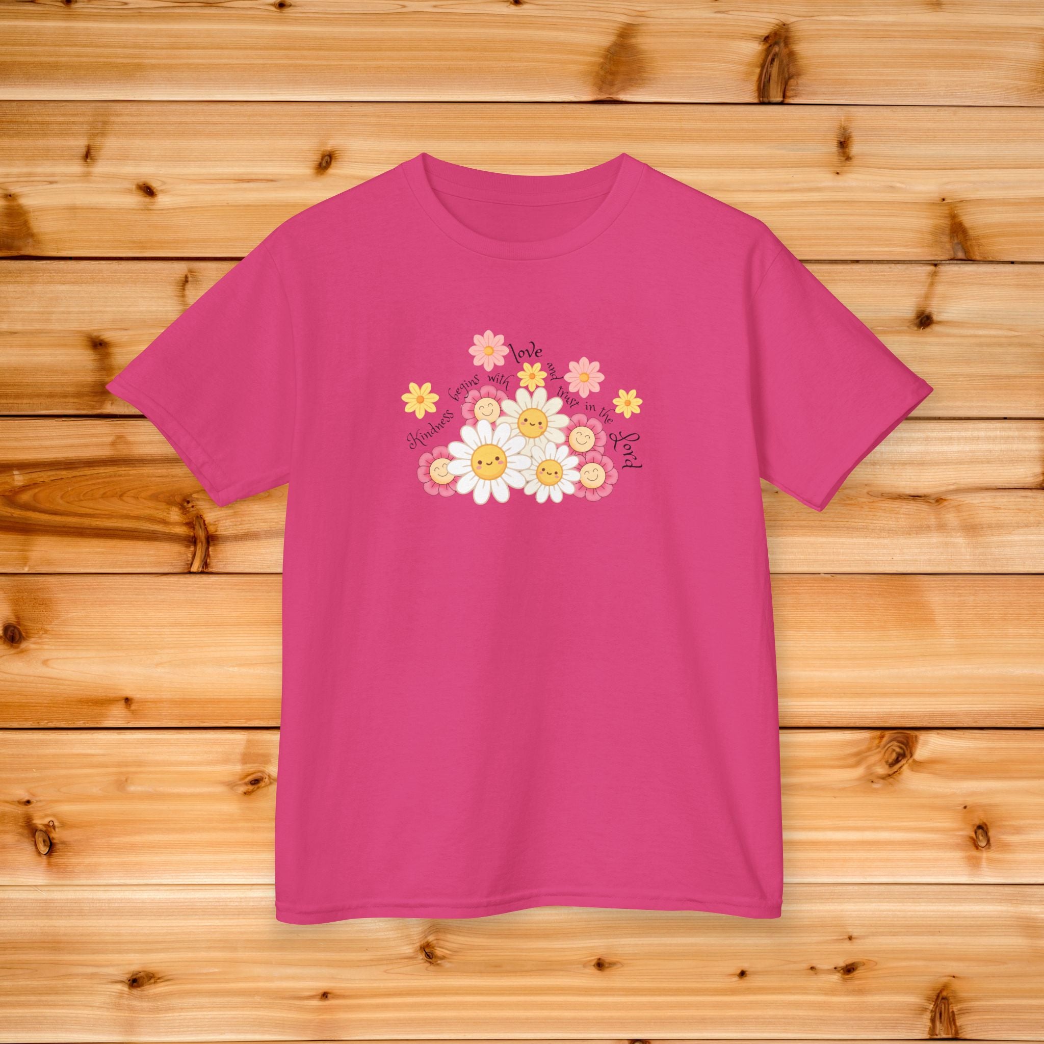 Daisy Kindness Kids Tee | Pastel Floral Shirt