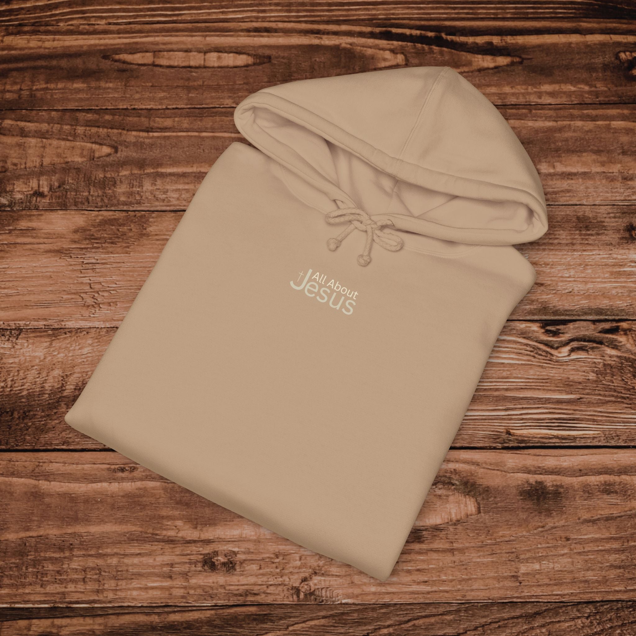 Embroidered All About Jesus Hoodie, Christian Aesthetic Sweatshirt, Minimal Faith Based, Premium Fleece, Religious Streetwear Pullover
