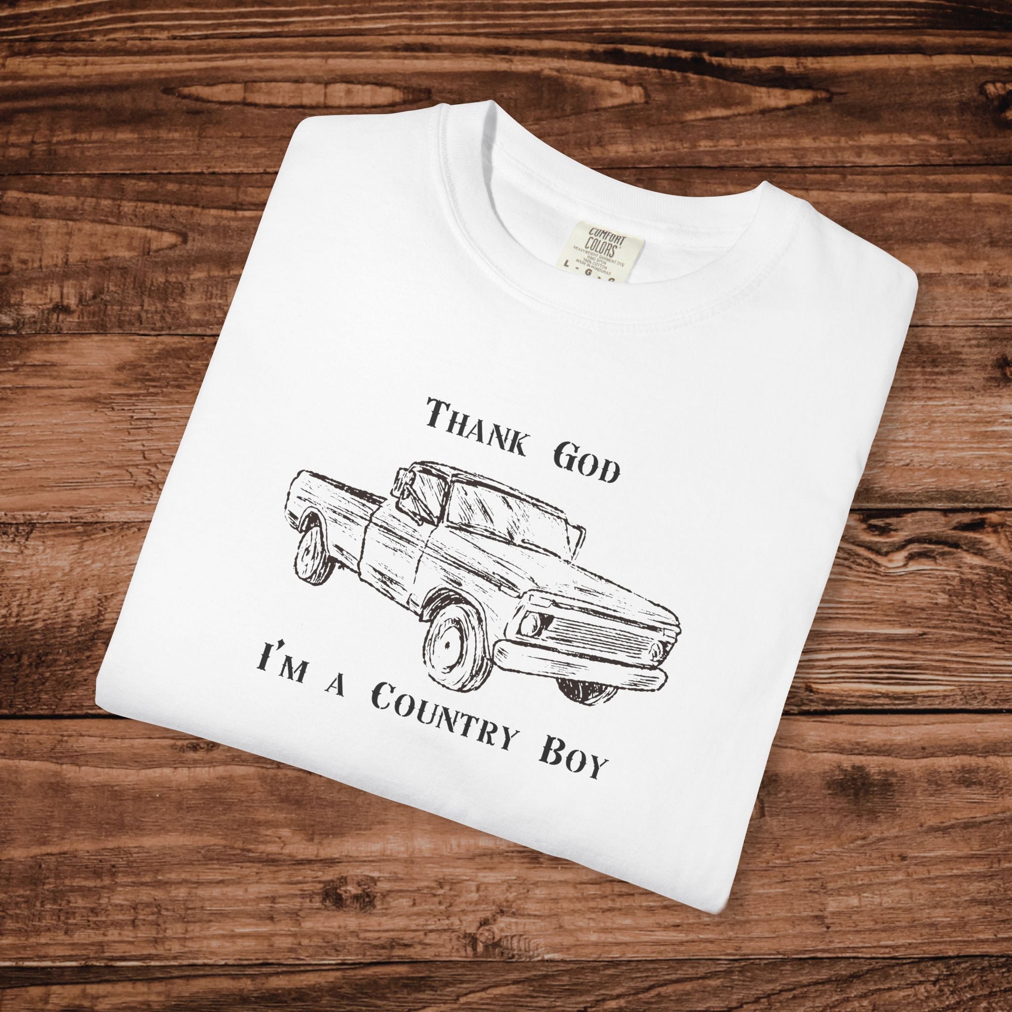 Thank God I'm a Country Boy T-Shirt, Vintage Truck Graphic Tee, Retro Southern Farm Shirt, Gift for Country Music Fan, Comfort Colors Tee