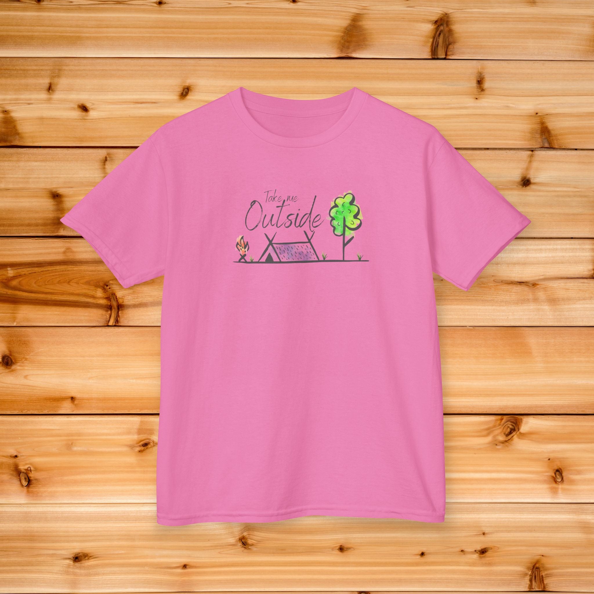 Kids Take me Outside Camping Tshirt, Outside Kids Tee, Cute Youth Camping Tee, Campfire Aesthetic Tee, Nature kids Graphic tee