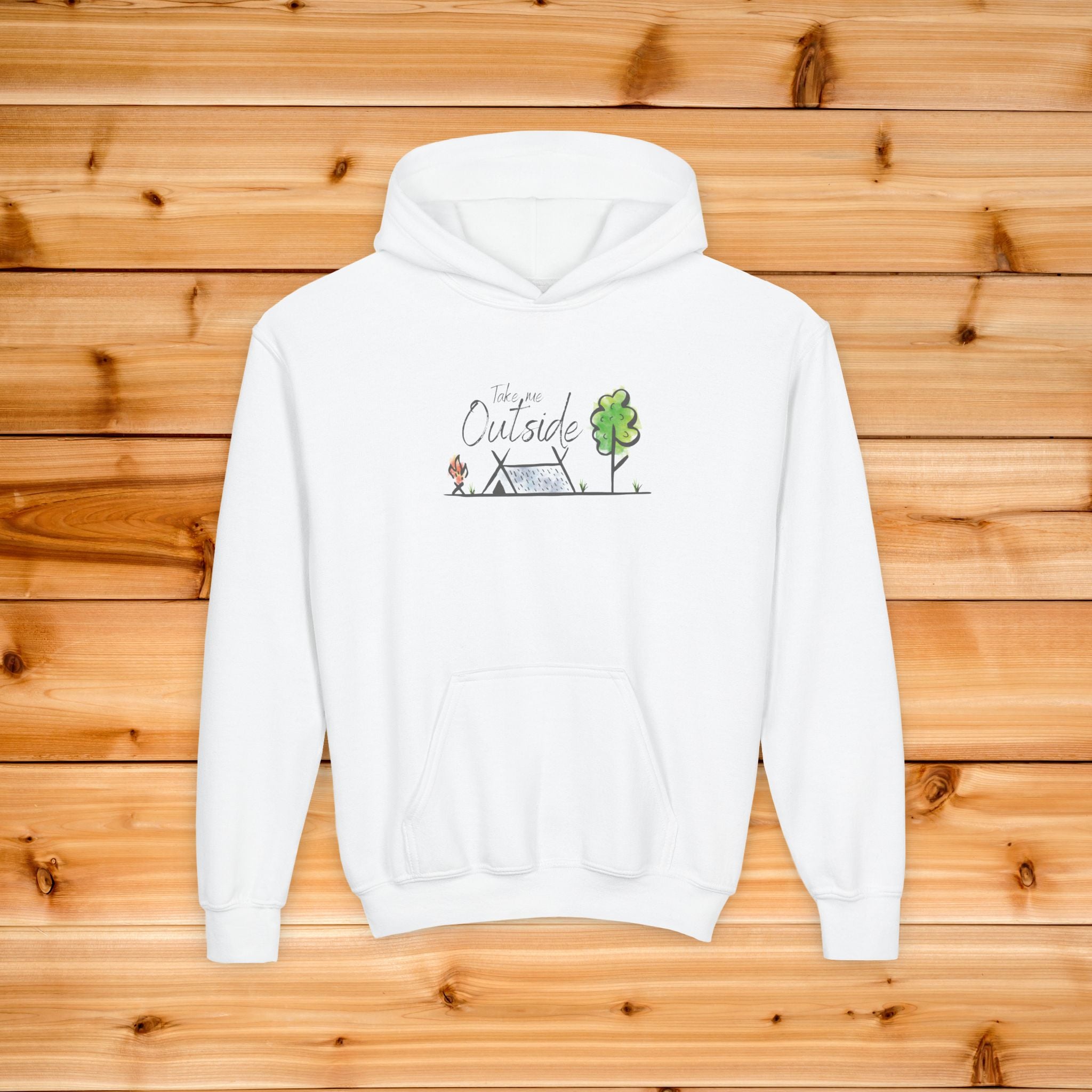 Kids Nature Hoodie, Youth Camping Sweatshirt, Take Me Outside Toddler Pullover, Outdoor Adventure Gift for Kids, Mountain Forest Graphic Tee