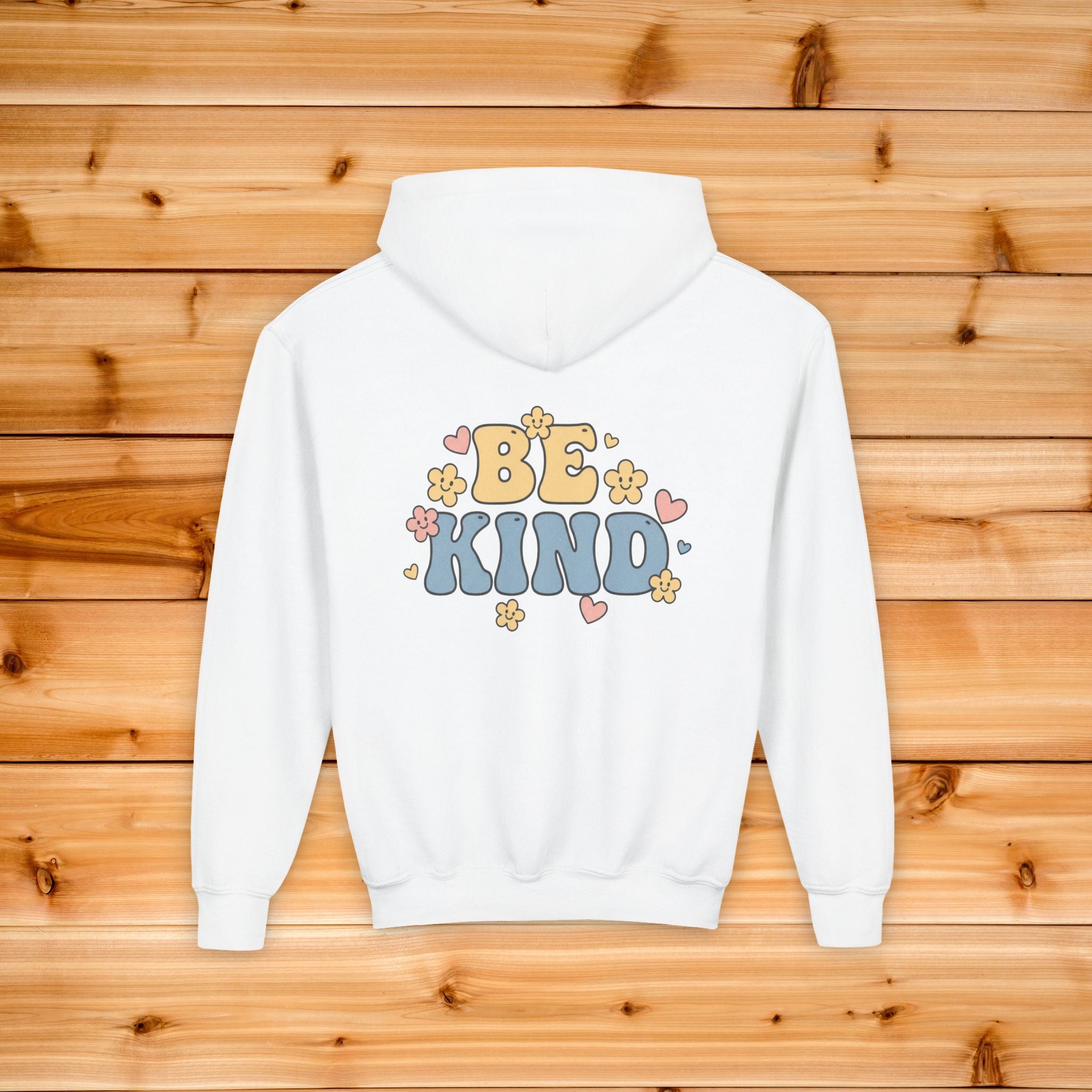 Be Kind floral Youth Hoodie | pastel design