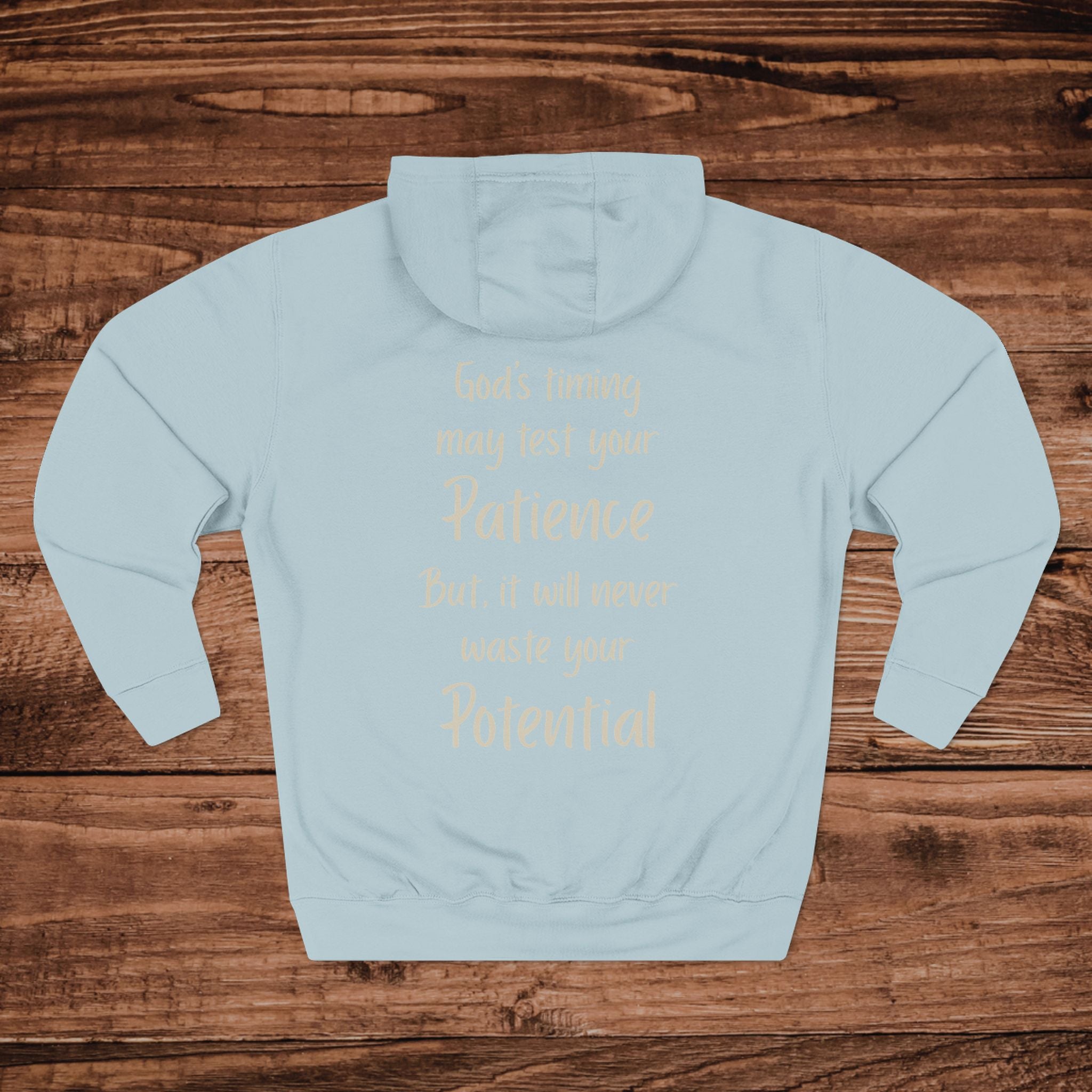 Gods Timing May Test Your Patience Hoodie, Christian Aesthetic Sweatshirt, Inspirational Scripture, Trusting God Gift, Minimalist Faith