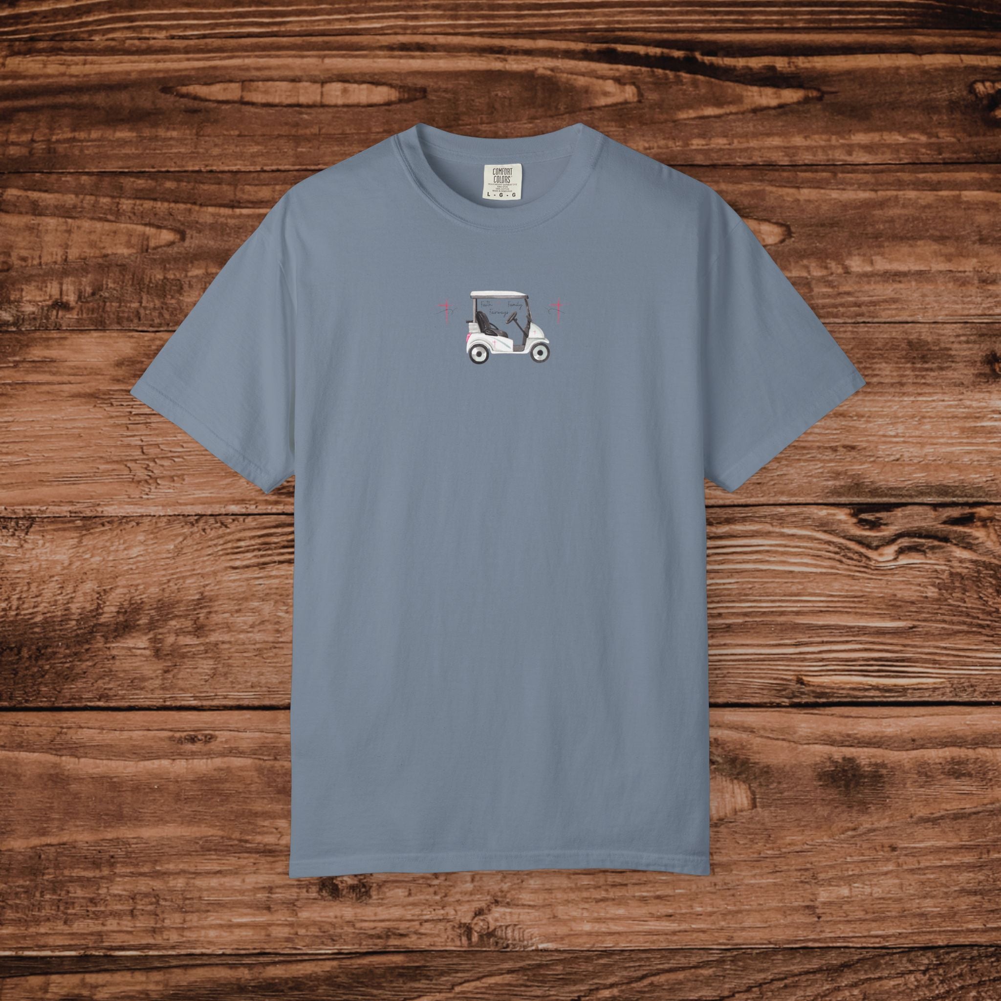 Christian Women's Golf Shirt, Comfort Colors 1717 Minimalist Golf Cart Tee, Aesthetic Faith Based Golfer Gift, Preppy Sunday Golfing Top