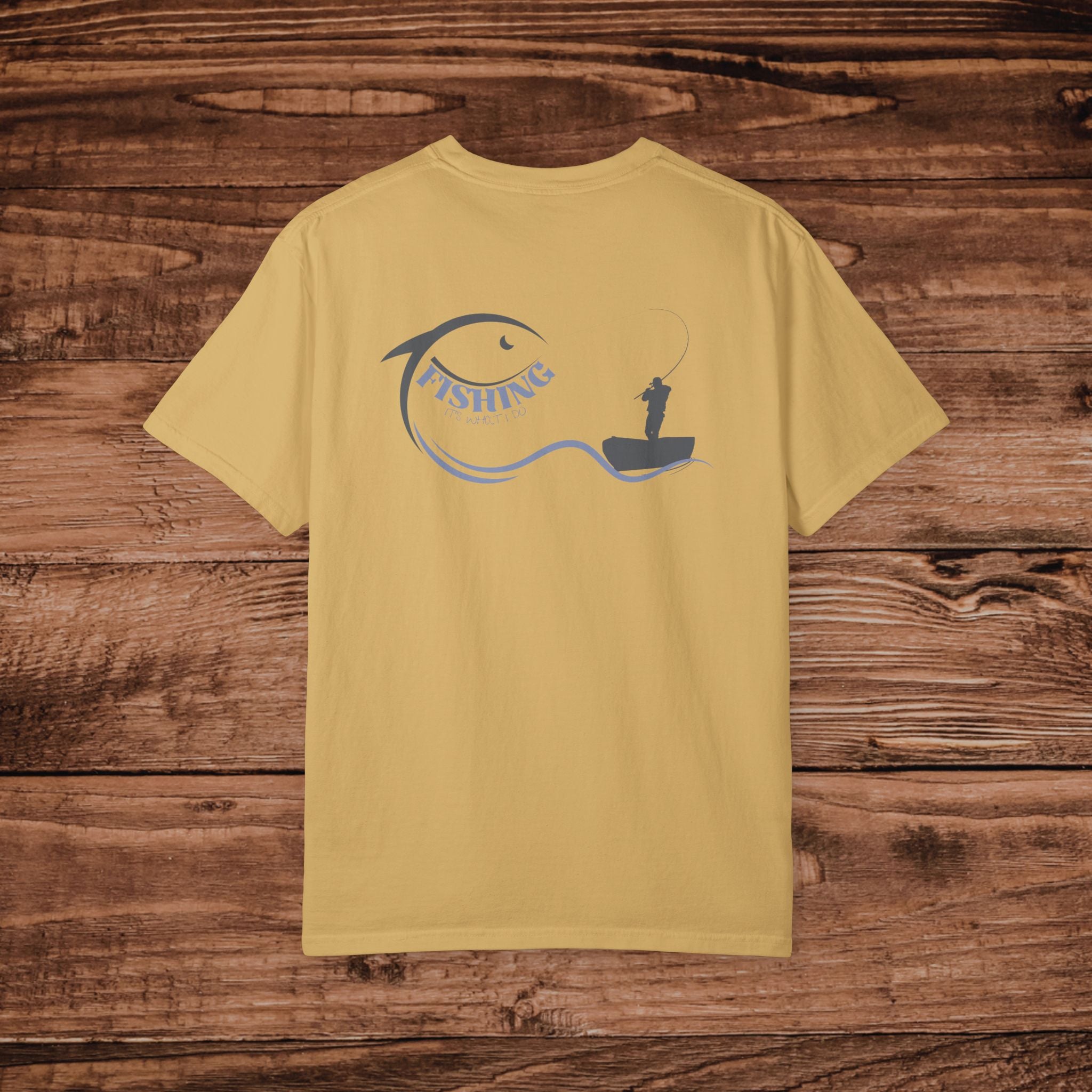 Fishing Shirt for Men Retro Angler Graphic Tee, Comfort Colors Garment Dyed Boat T-Shirt, Vintage Style Fishing Gift for Dad,Fishing Apparel