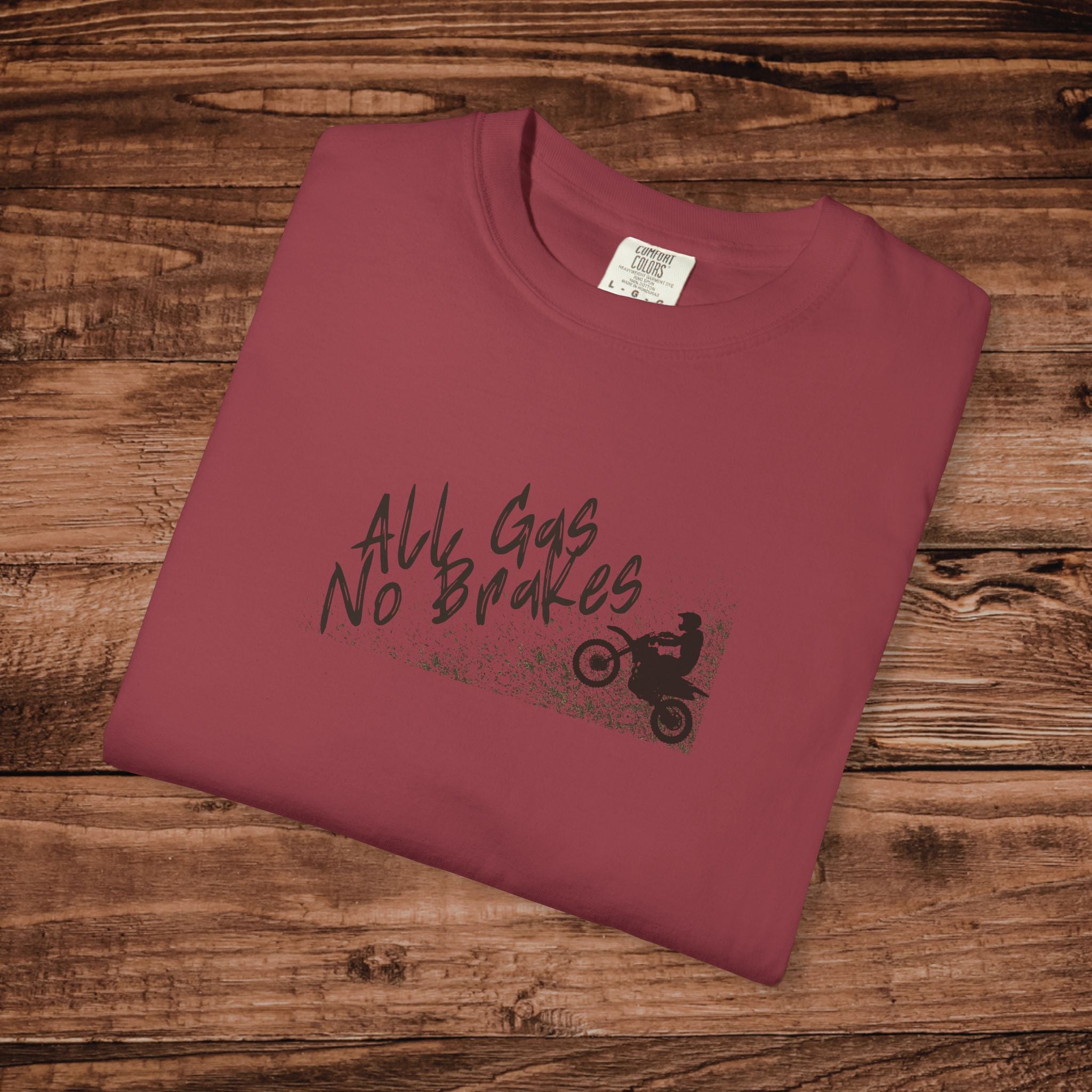 All Gas No Brakes T-Shirt, Dirt Bike Graphic Tee, Motocross Racing Shirt, Gift for Dirt Biker, Retro MX Racing Graphic Shirt