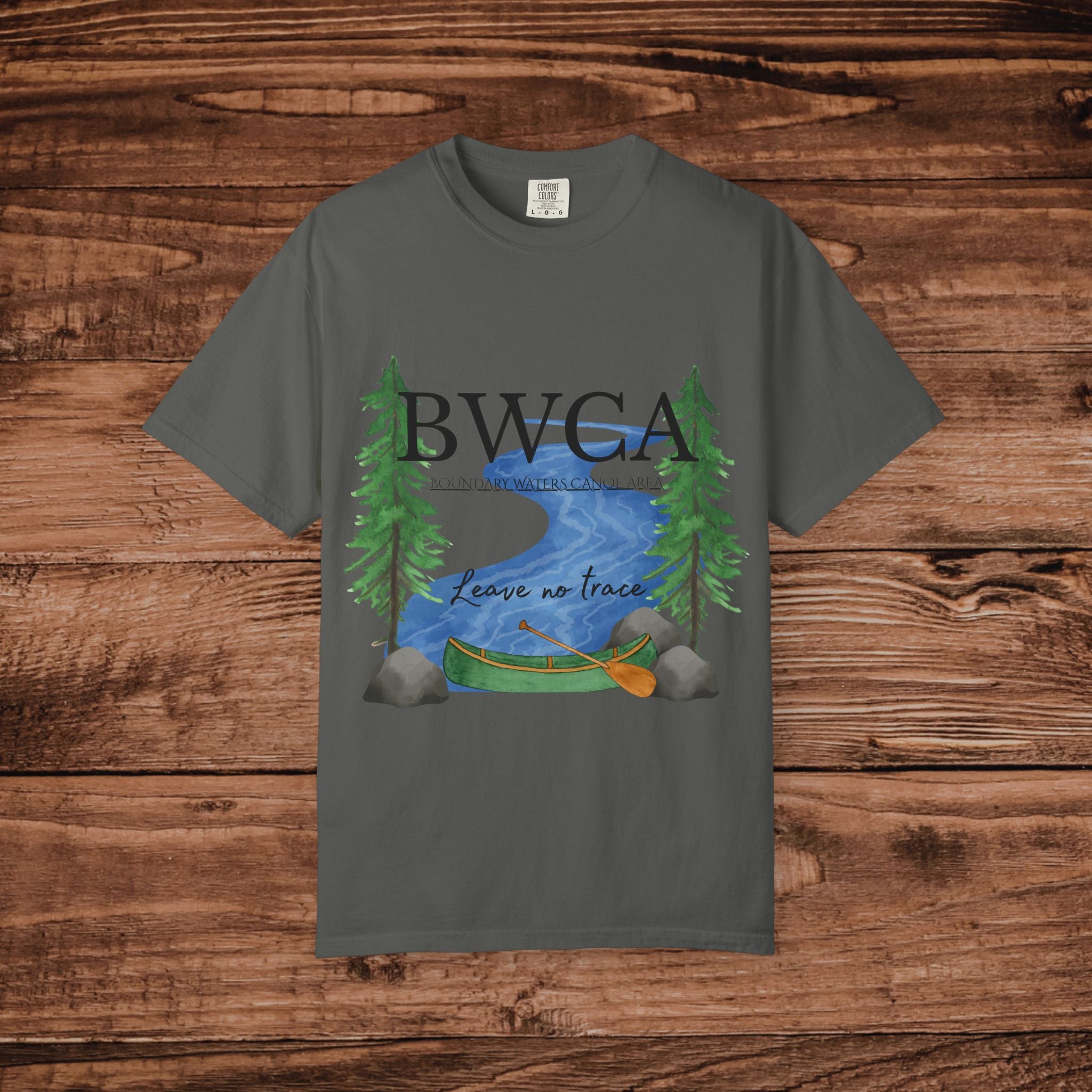 BWCA Canoe Lake Scene T-Shirt | Leave No Trace, Pine Trees