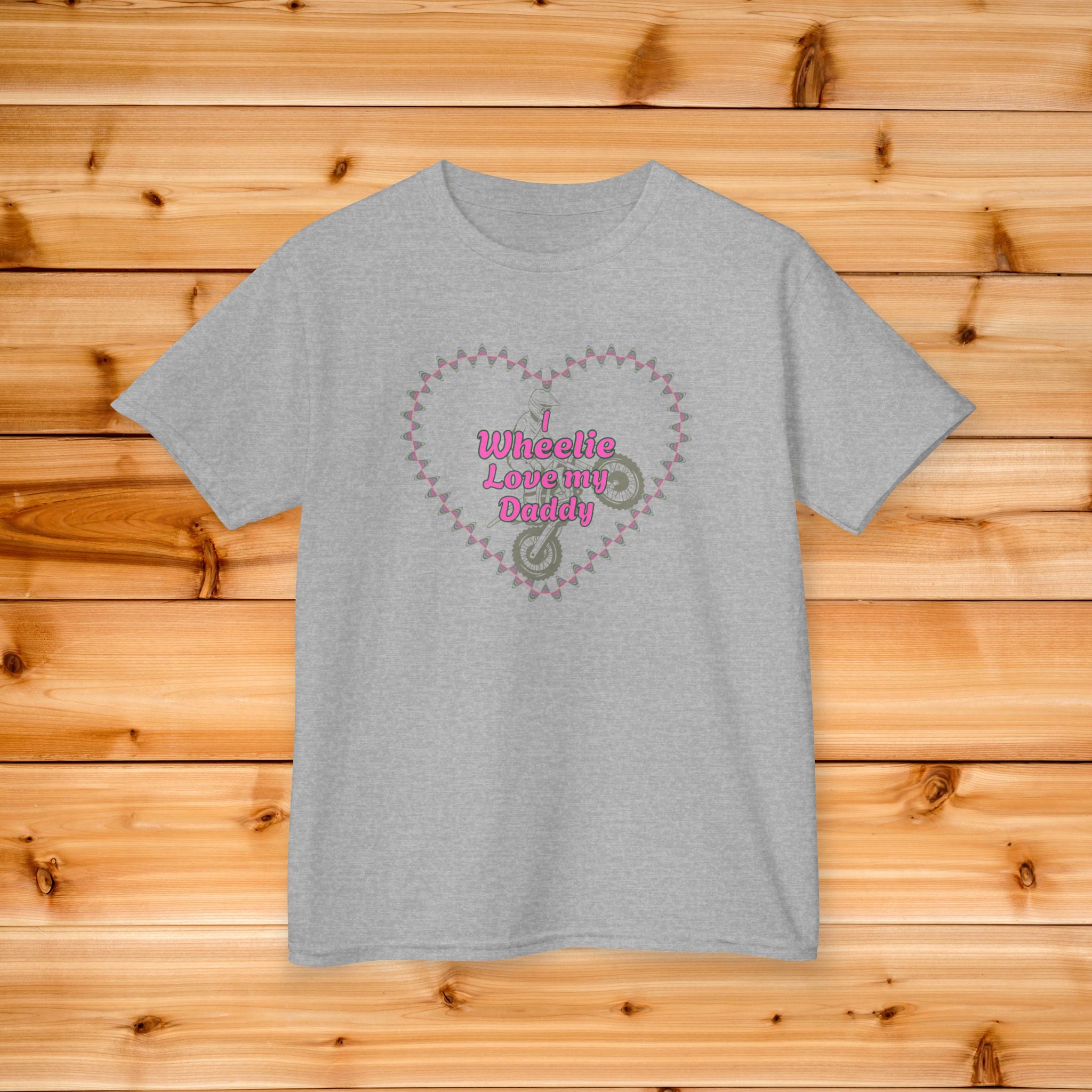 Kids Wheelie Love my Daddy Tshirt, Kids Motocross Tee, Youth Supercross tshirt
