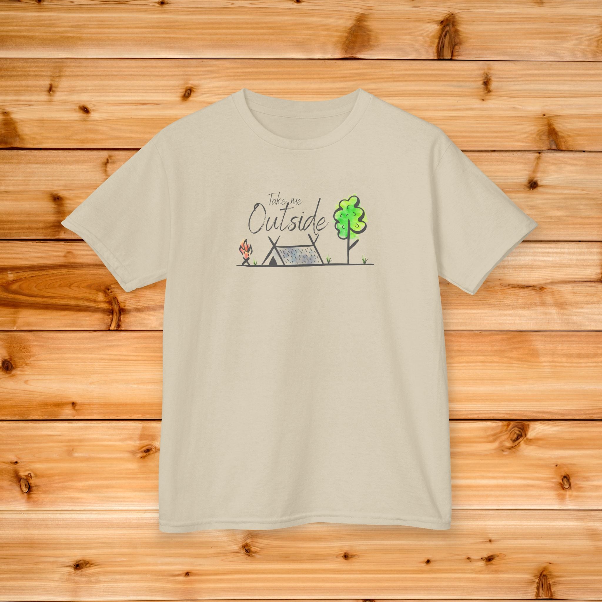 Kids Take me Outside Camping Tshirt, Outside Kids Tee, Cute Youth Camping Tee, Campfire Aesthetic Tee, Nature kids Graphic tee