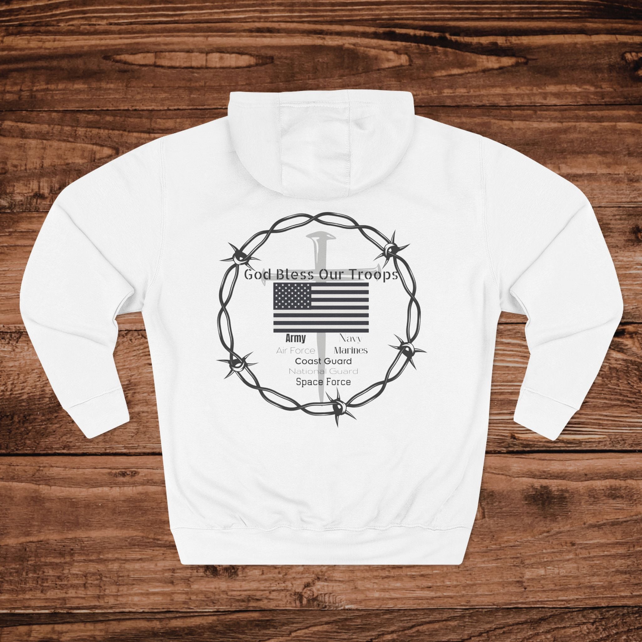 Military Support design Hoodie Dual Graphic Faith Based