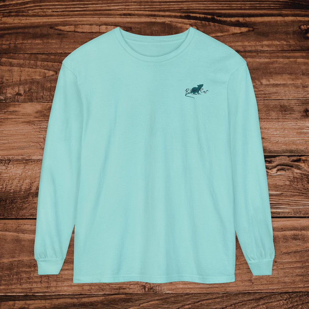 River Rat Paddle Club Long Sleeve Logo T-Shirt Dual Graphic Designs