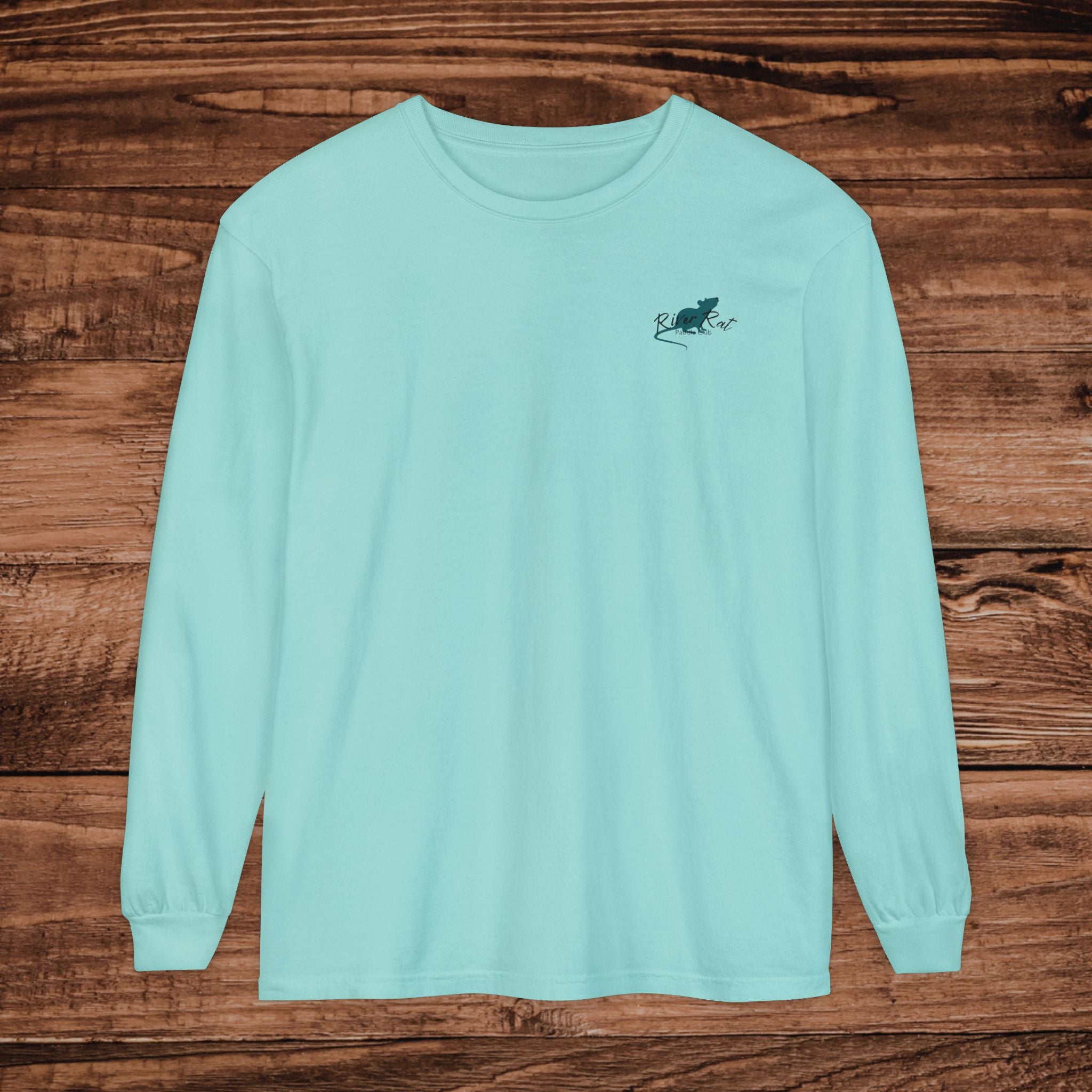 River Rat Paddle Club Long Sleeve Logo T-Shirt Dual Graphic Designs