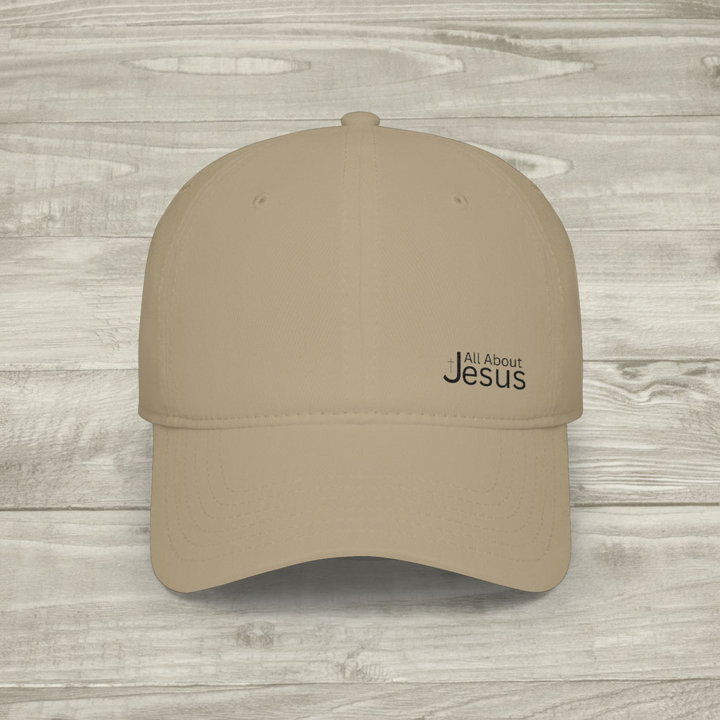 Embroidered All About Jesus Hat, Christian Aesthetic Hat, Minimalist Baseball Cap, Religious Streetwear Headwear, Low Profile Cross Cap