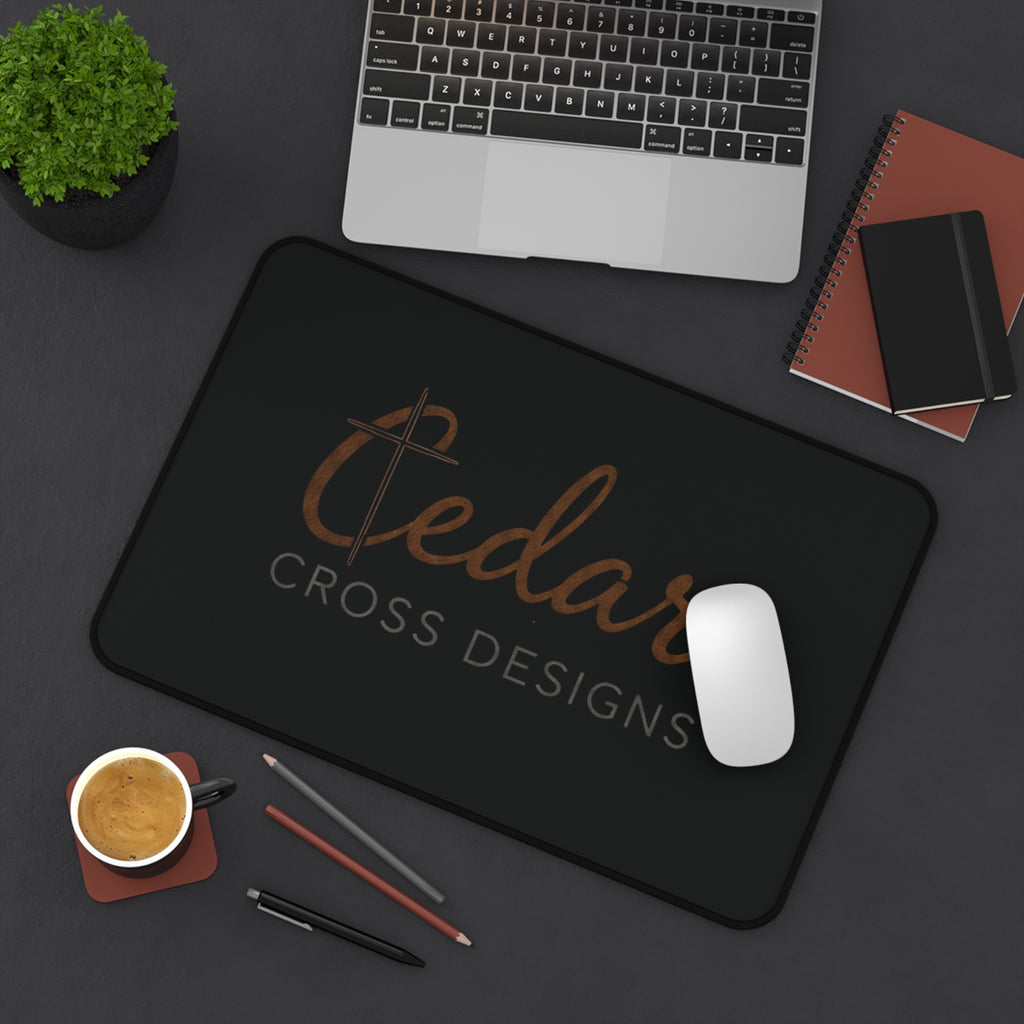 Cedar Cross Designs Desk Mat | Black Logo Mouse Pad