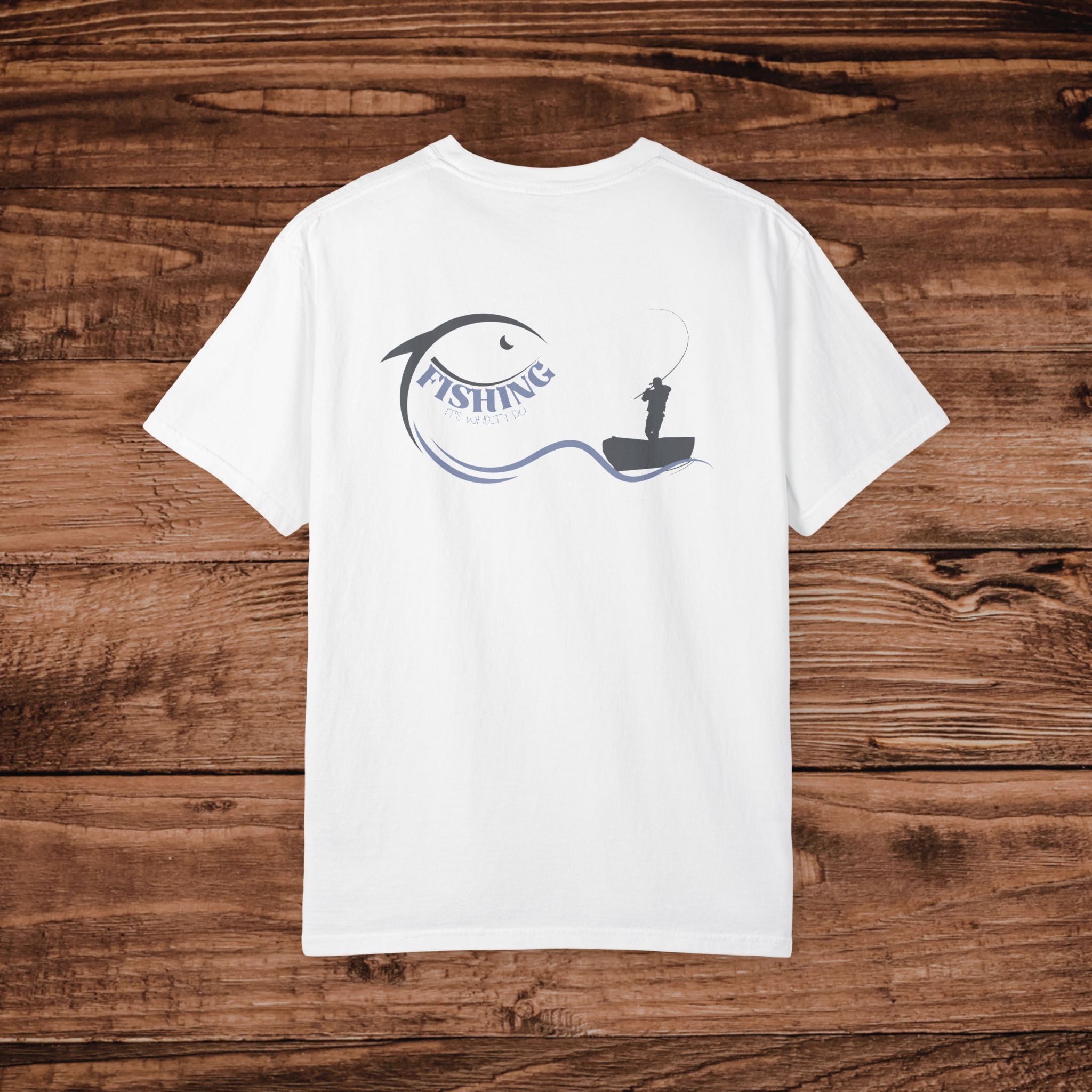 Fishing Shirt for Men Retro Angler Graphic Tee, Comfort Colors Garment Dyed Boat T-Shirt, Vintage Style Fishing Gift for Dad,Fishing Apparel