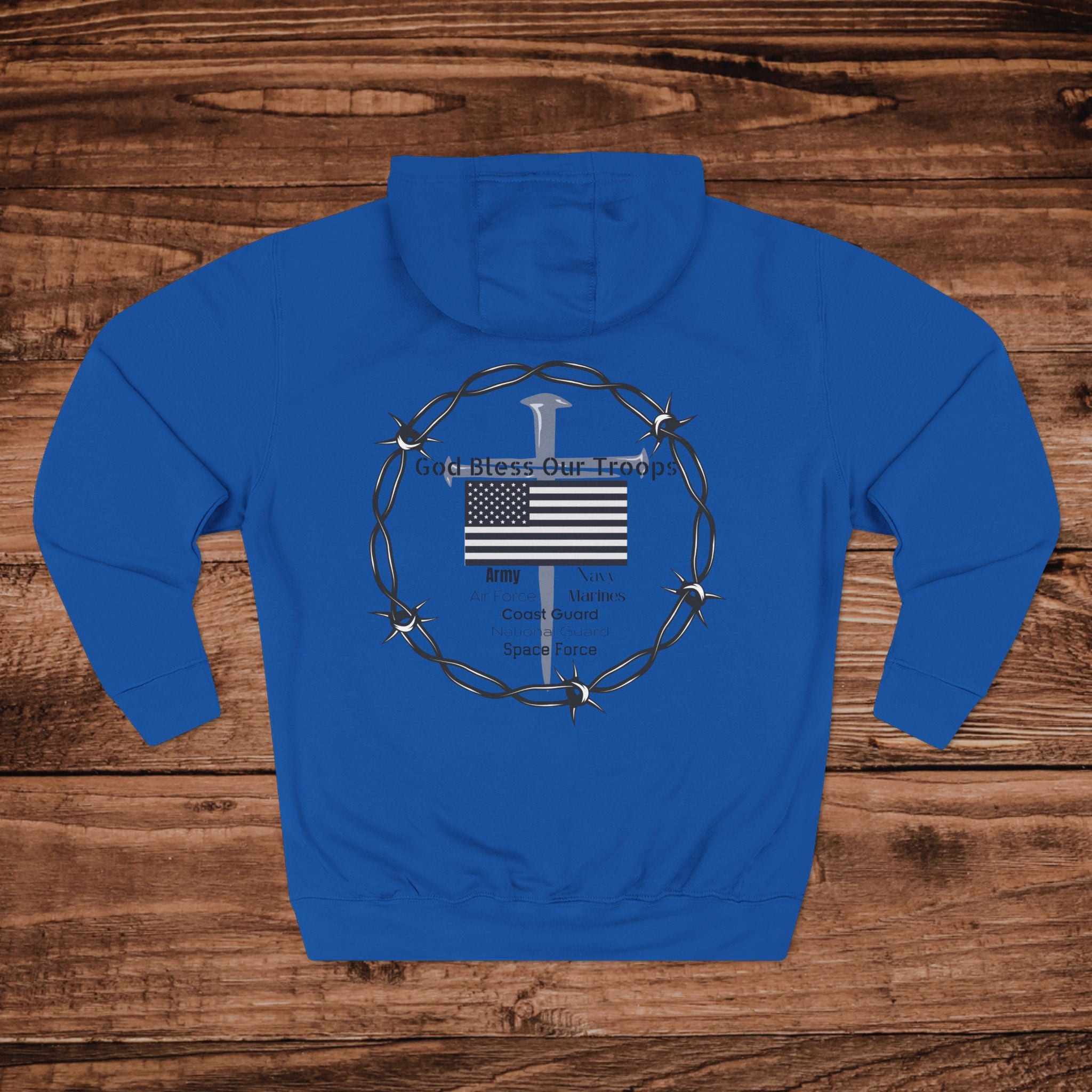 Military Support design Hoodie Dual Graphic Faith Based