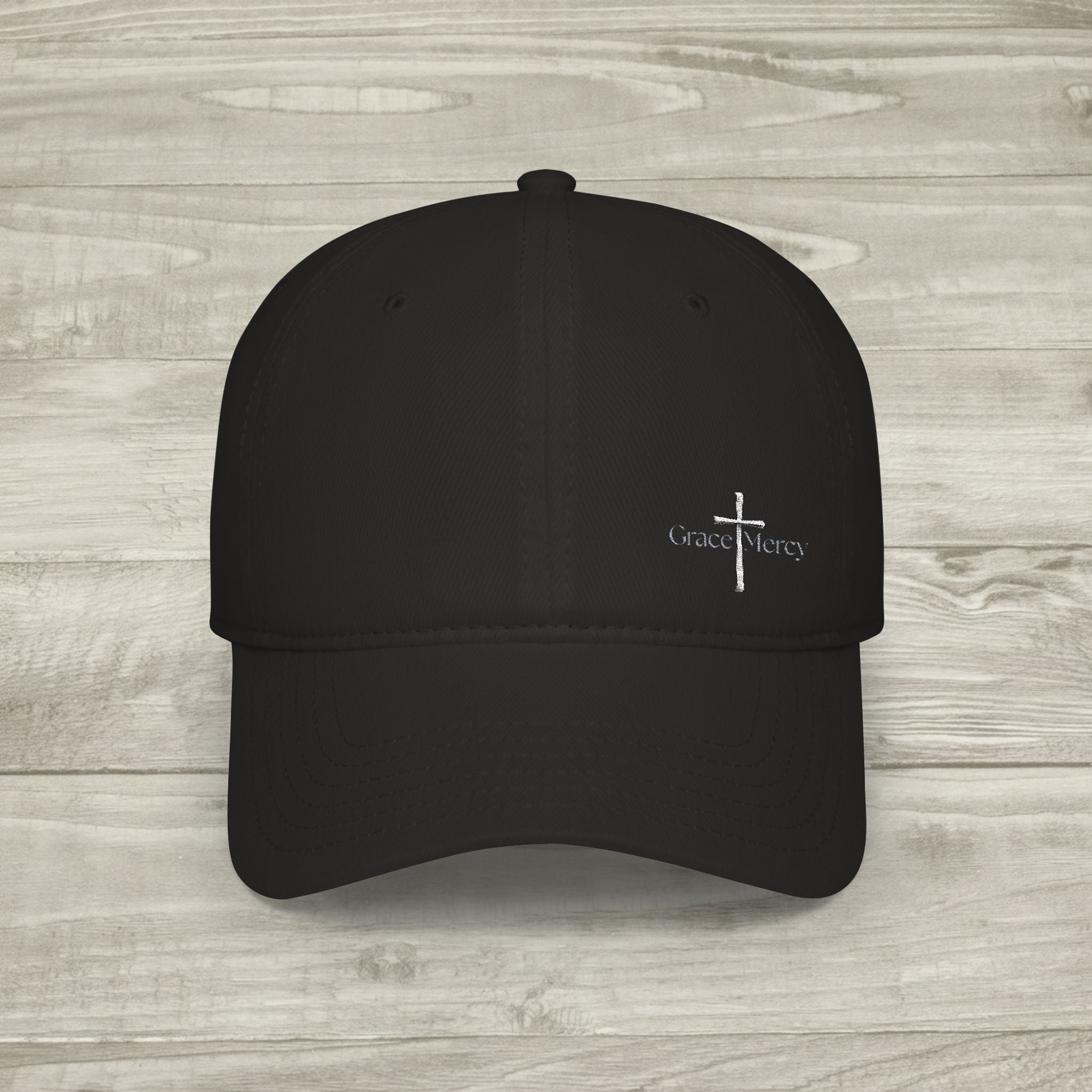Embroidered Grace and Mercy Hat, Christian Aesthetic Baseball Cap, Minimalist Faith Hat, Religious Streetwear Headwear, Cross Cap