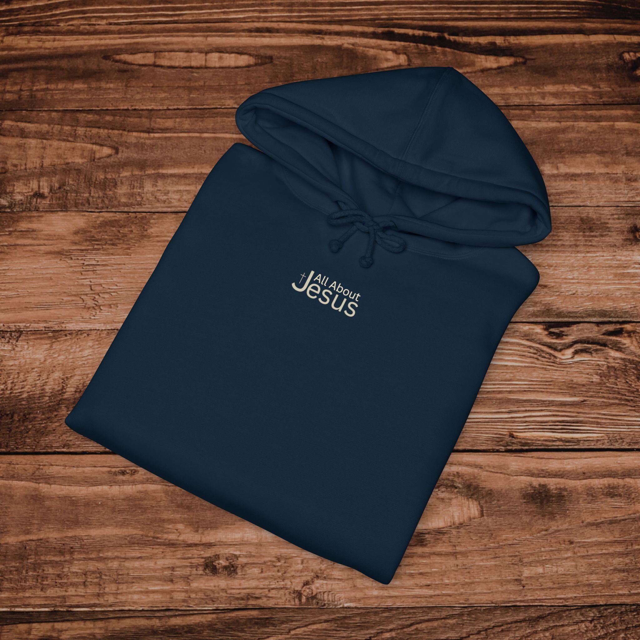 Embroidered All About Jesus Hoodie, Christian Aesthetic Sweatshirt, Minimal Faith Based, Premium Fleece, Religious Streetwear Pullover