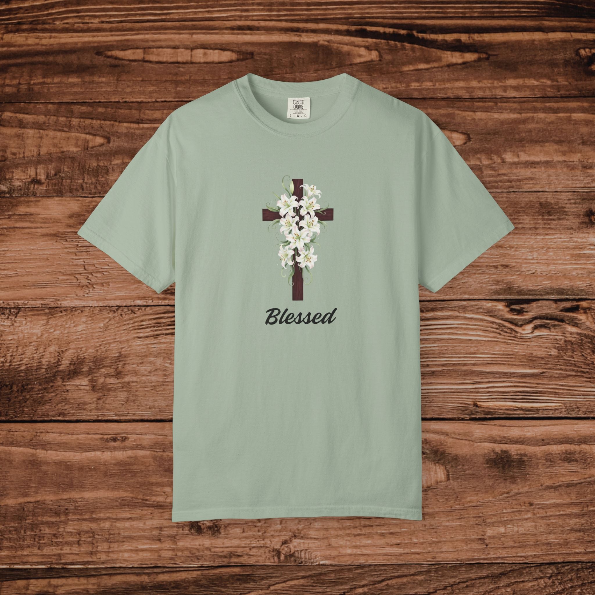 Floral Cross 'Blessed' T-shirt | Religious Christian Tee