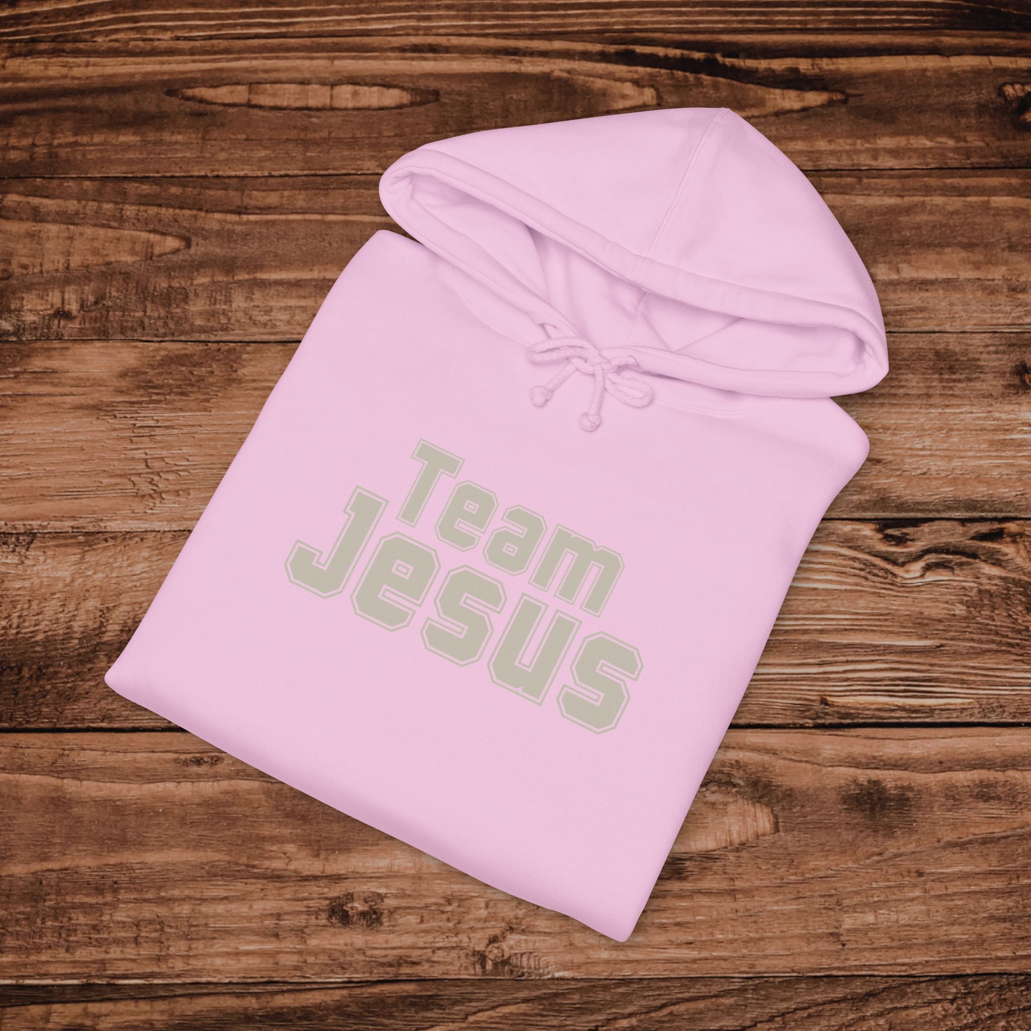 Embroidered Team Jesus Hoodie, Large Print Christian Sweatshirt, Premium Heavyweight Pullover, Aesthetic Gospel Hoodie