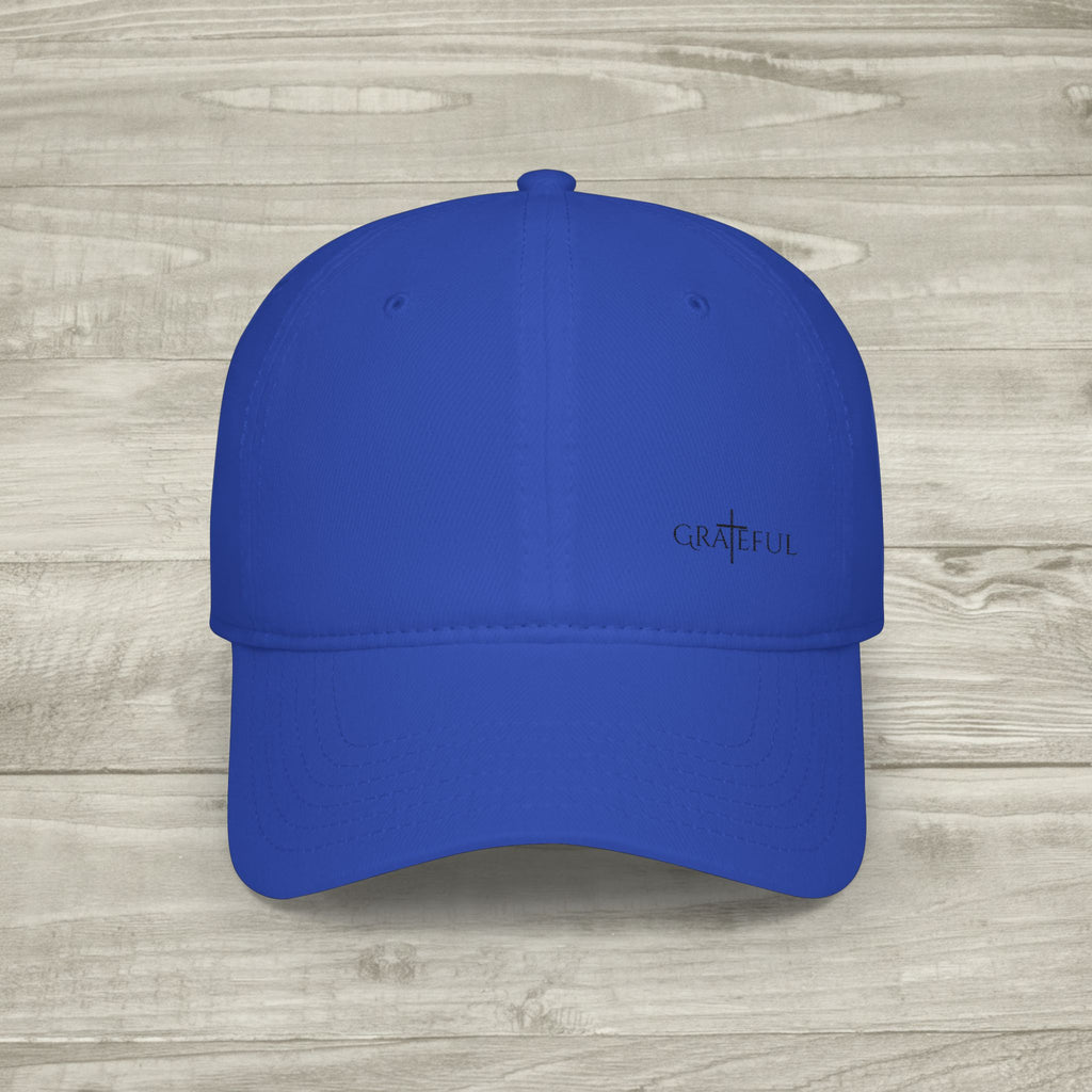 Embroidered Grateful Cross Hat, Christian Aesthetic Baseball Cap, Minimalist Faith Hat, Religious Streetwear Headwear, Embroidered Cross Cap