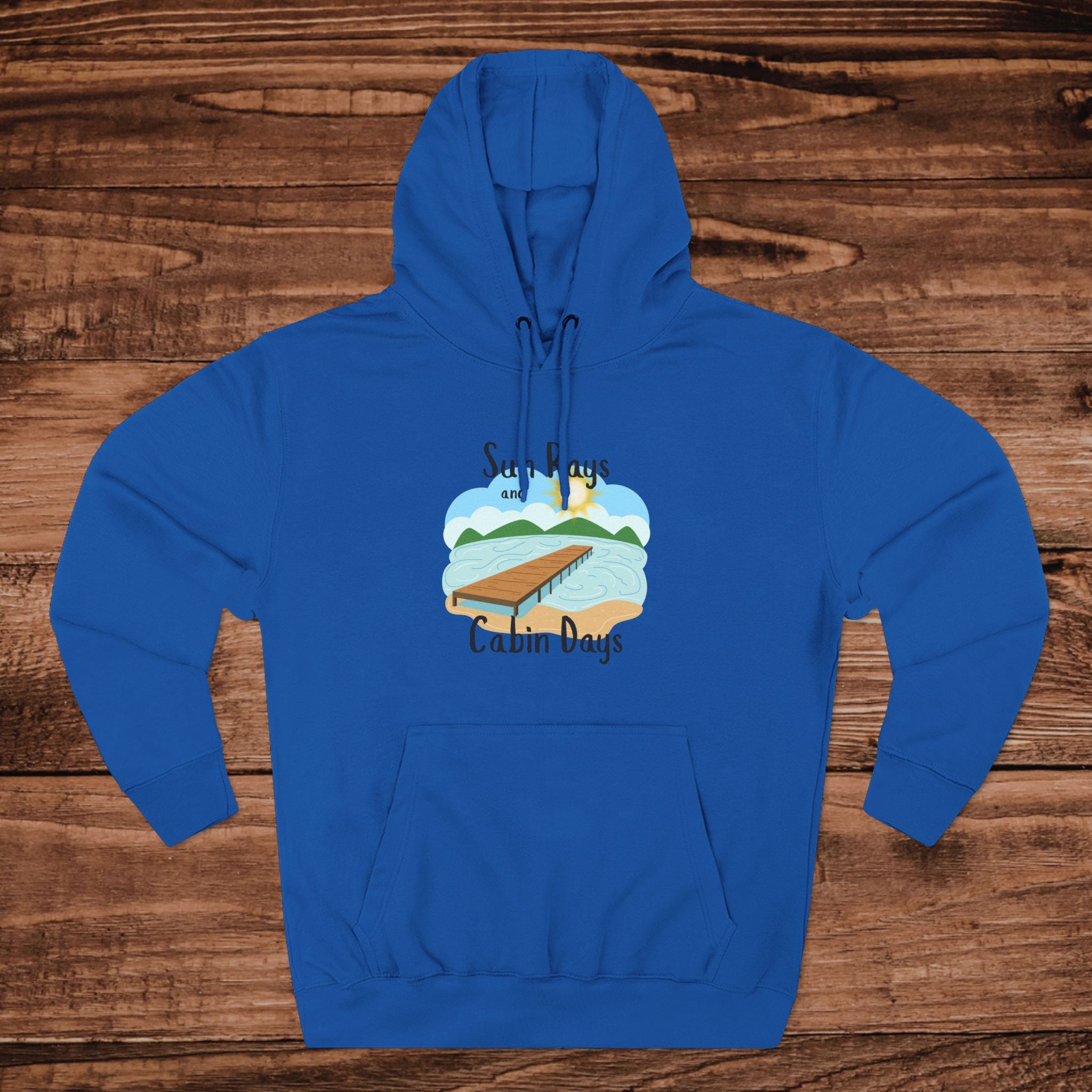 Cabin Days Dock Illustration Hoodie | Lake House Vacation Sweatshirt