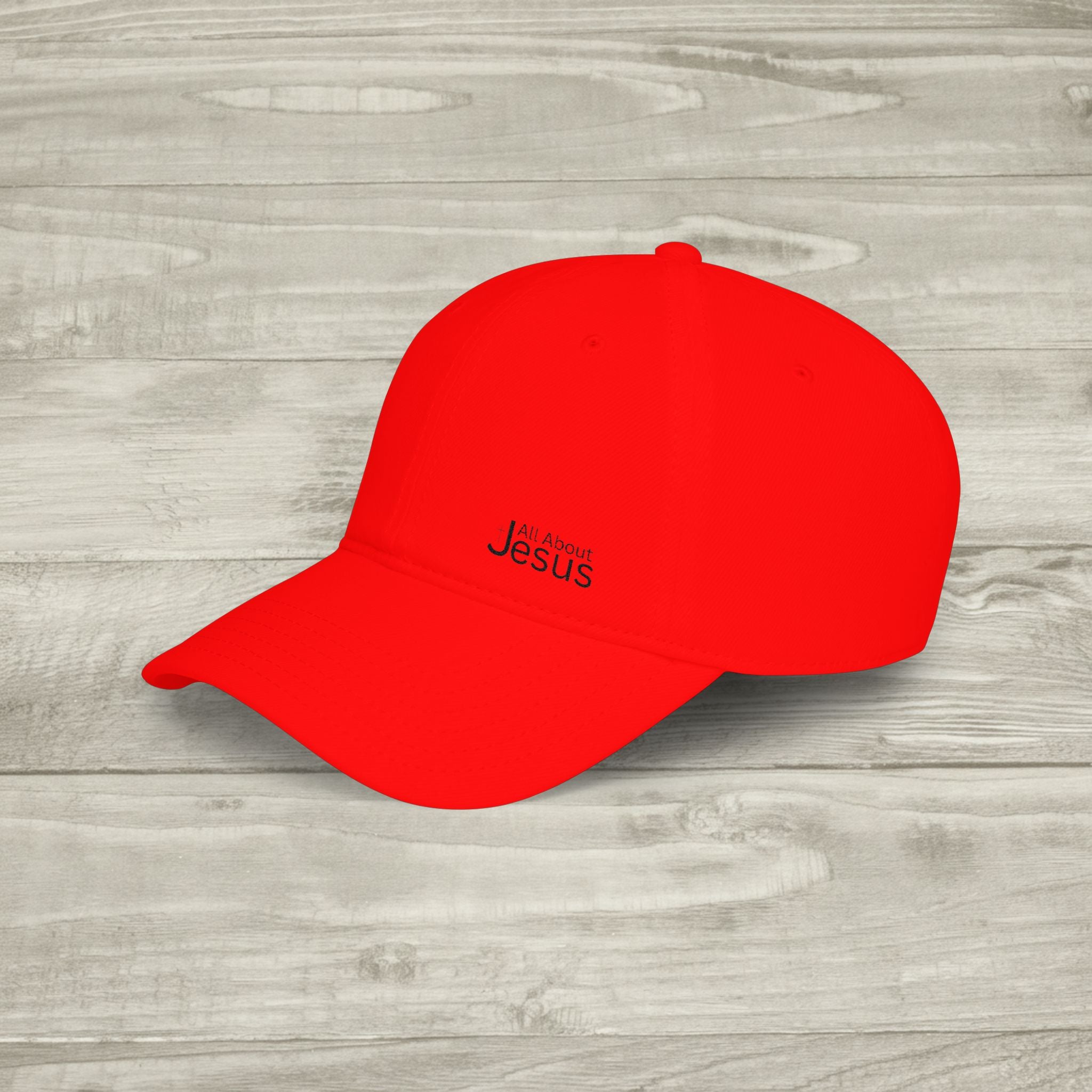 Embroidered All About Jesus Hat, Christian Aesthetic Hat, Minimalist Baseball Cap, Religious Streetwear Headwear, Low Profile Cross Cap
