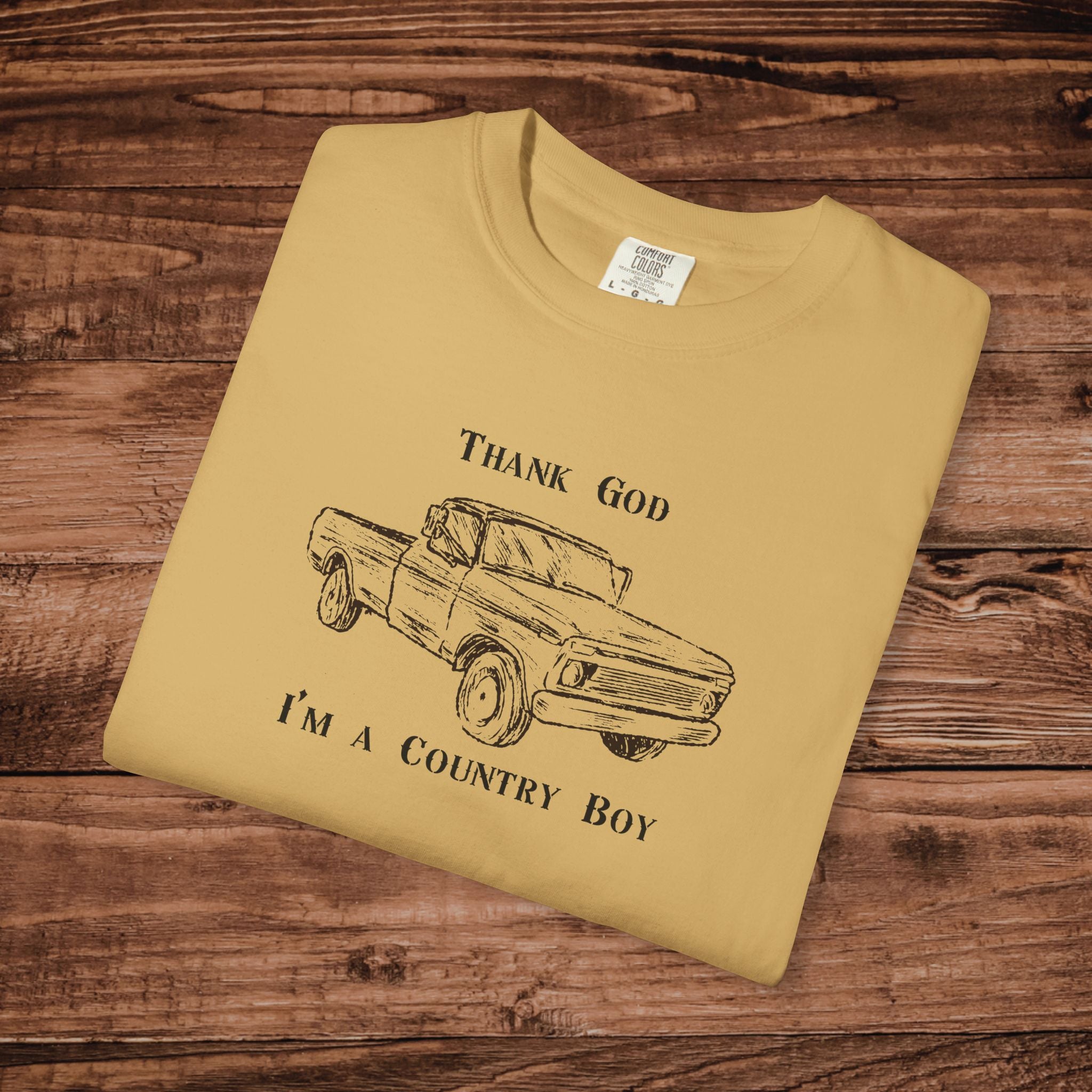 Thank God I'm a Country Boy T-Shirt, Vintage Truck Graphic Tee, Retro Southern Farm Shirt, Gift for Country Music Fan, Comfort Colors Tee