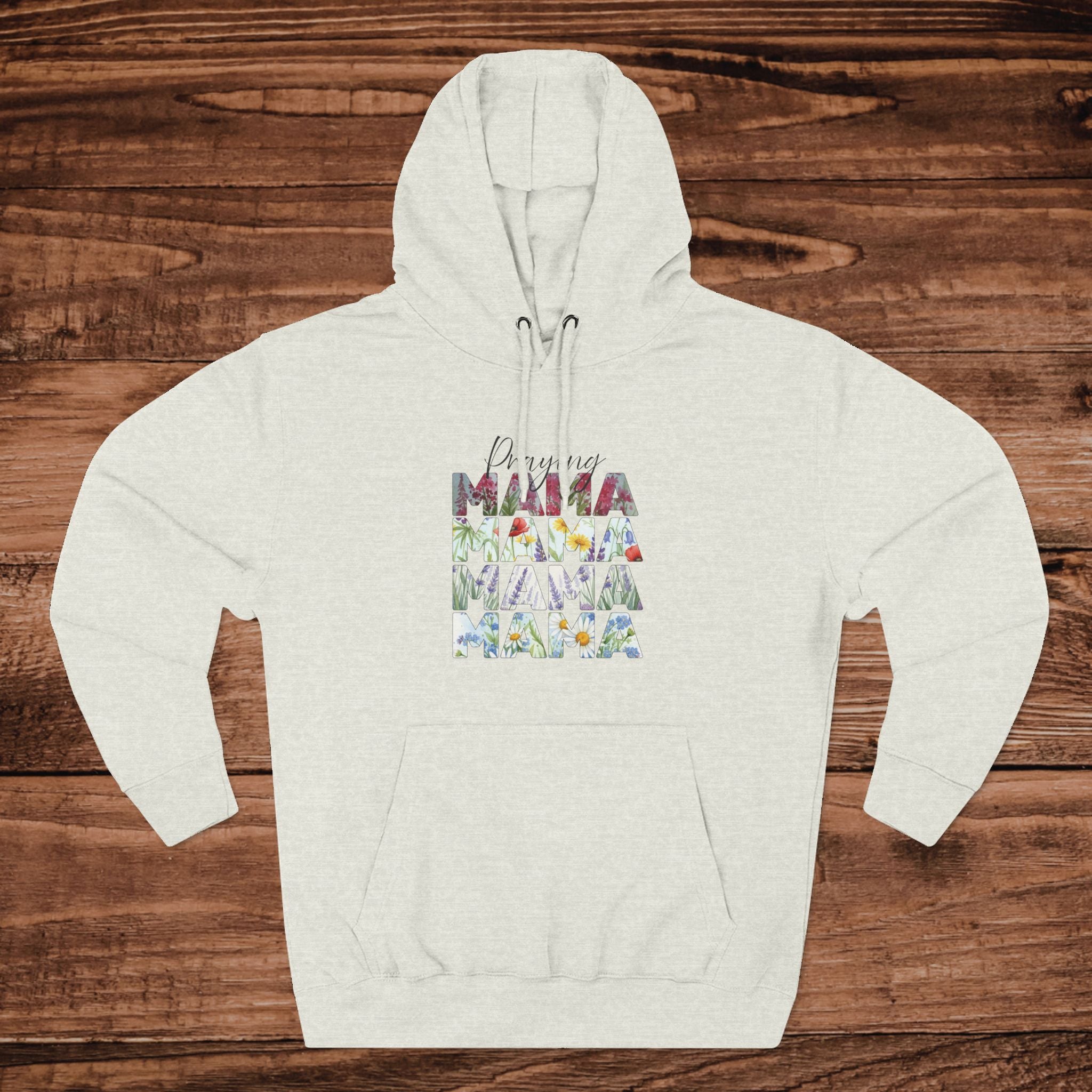 Mama Floral Repeat Hoodie | Three-Panel Text Design