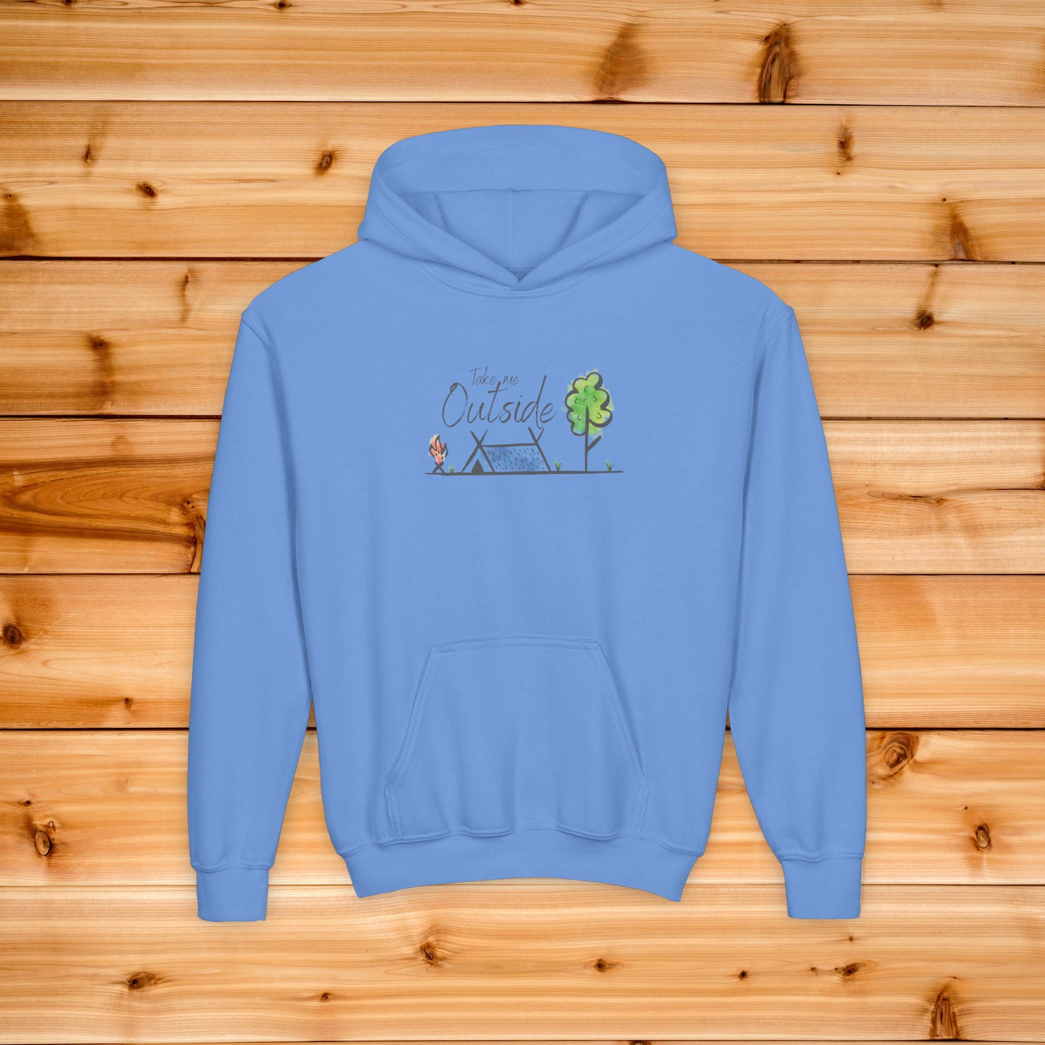 Kids Nature Hoodie, Youth Camping Sweatshirt, Take Me Outside Toddler Pullover, Outdoor Adventure Gift for Kids, Mountain Forest Graphic Tee