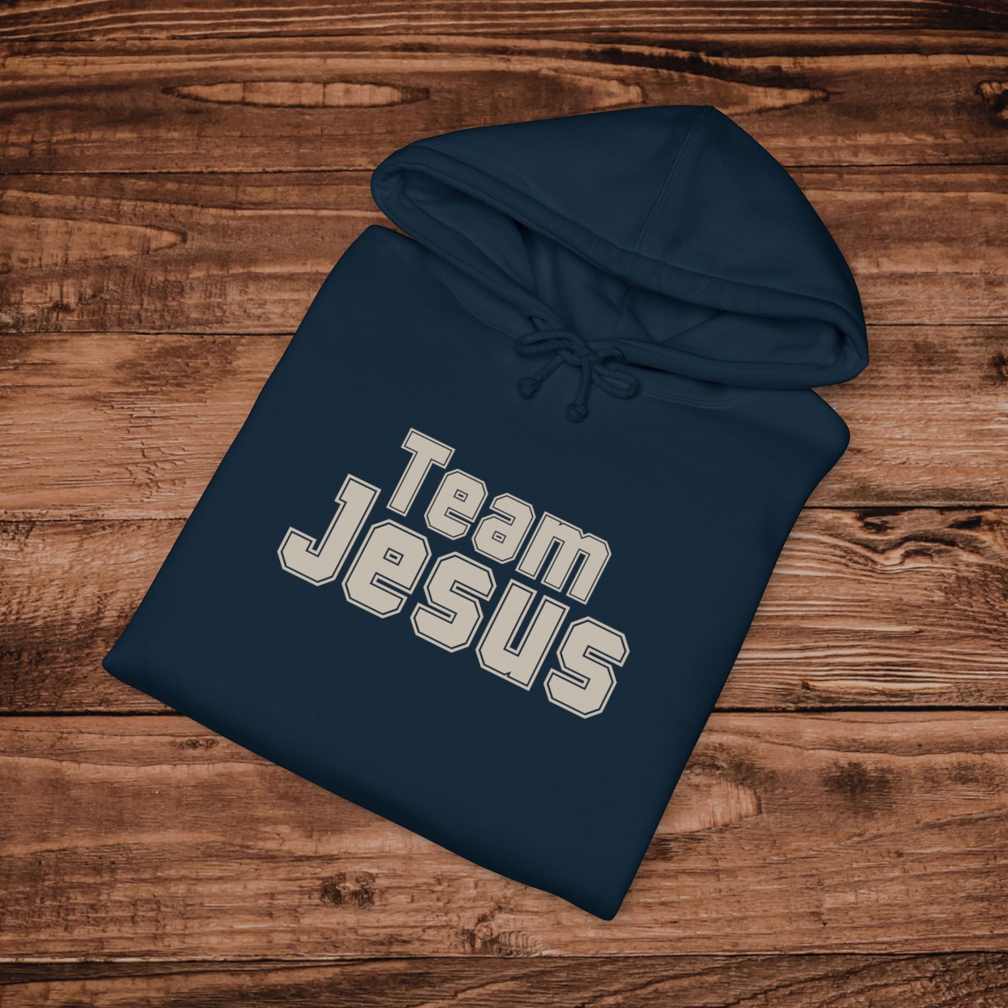 Embroidered Team Jesus Hoodie, Large Print Christian Sweatshirt, Premium Heavyweight Pullover, Aesthetic Gospel Hoodie