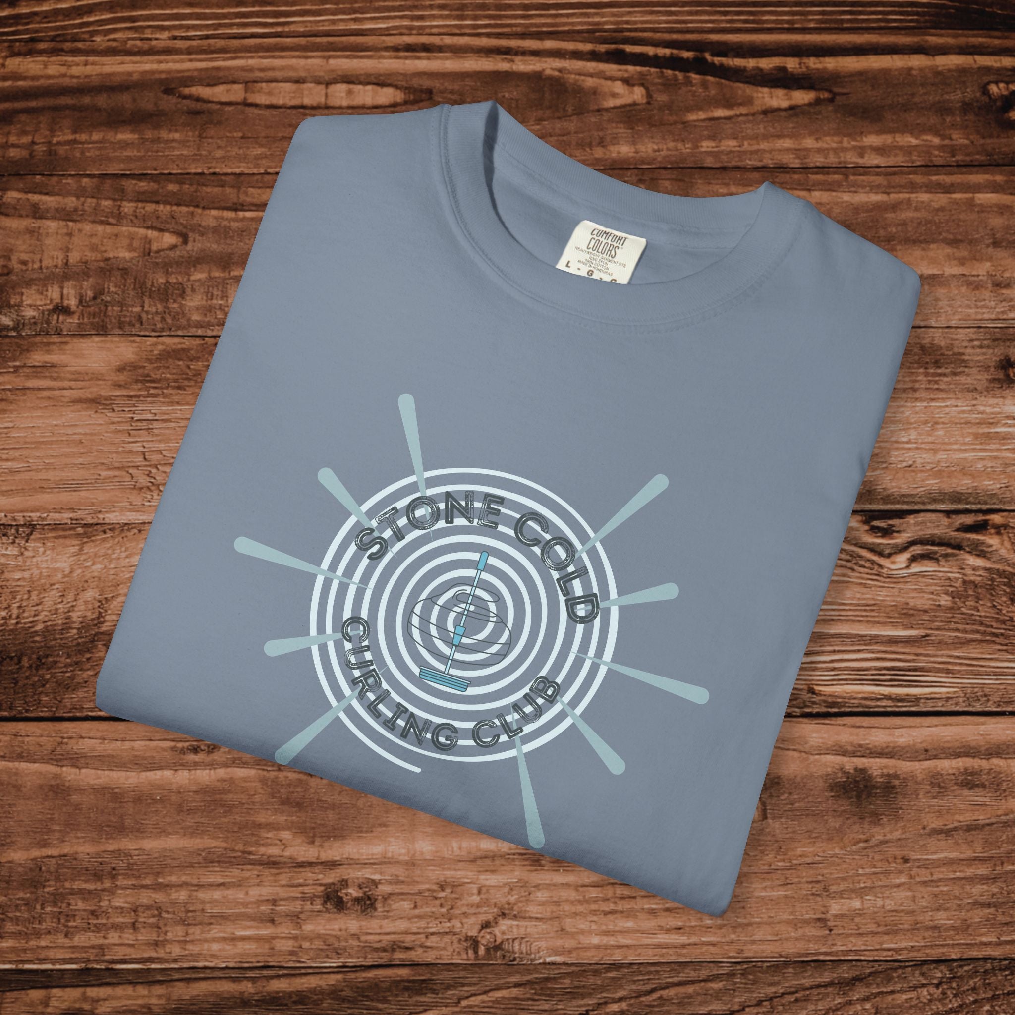 Stone Cold Curling Club Tshirt, Curling Stone Tee, Gift for Curlers, Aesthetic Curling Tshirt, Retro Rink Tee, Minimalist Curling Stone Logo