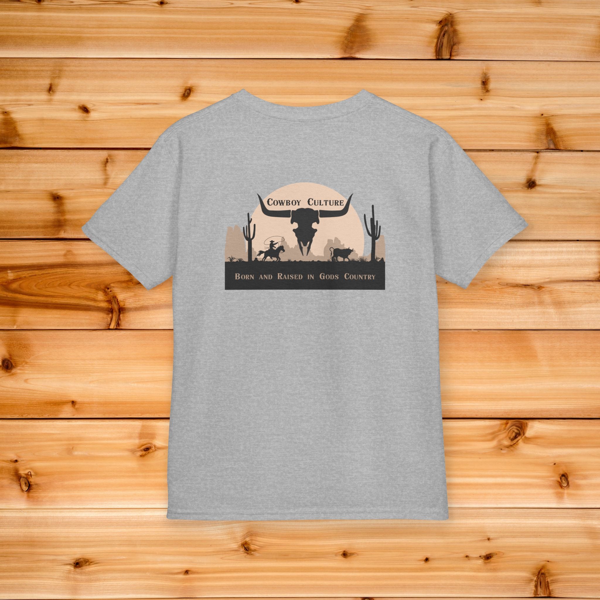 Cowboy Culture Gods Country Kids Tee | Front and Back Graphics