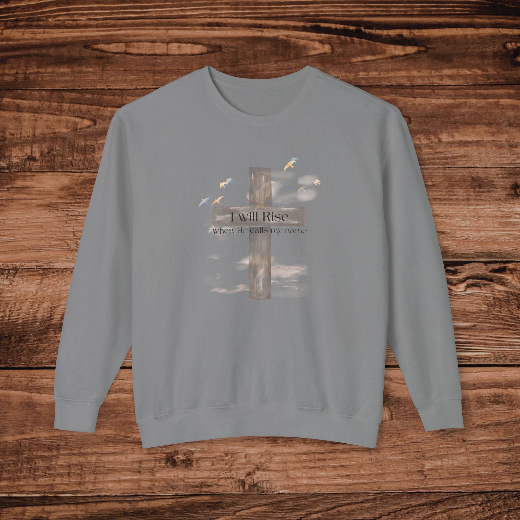 I Will Rise Cross Graphic Sweatshirt | Inspirational Christian Faith Crewneck