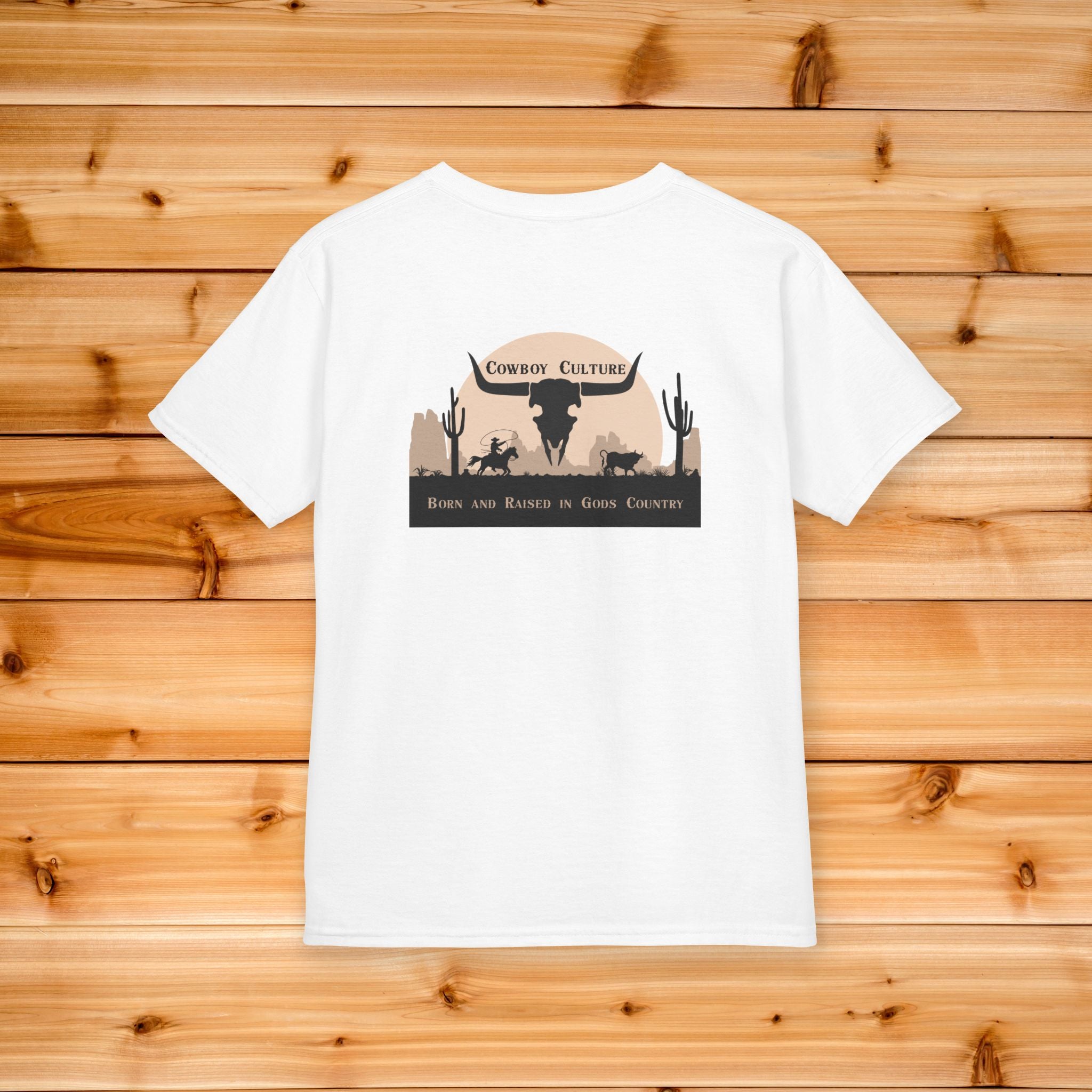 Cowboy Culture Gods Country Kids Tee | Front and Back Graphics