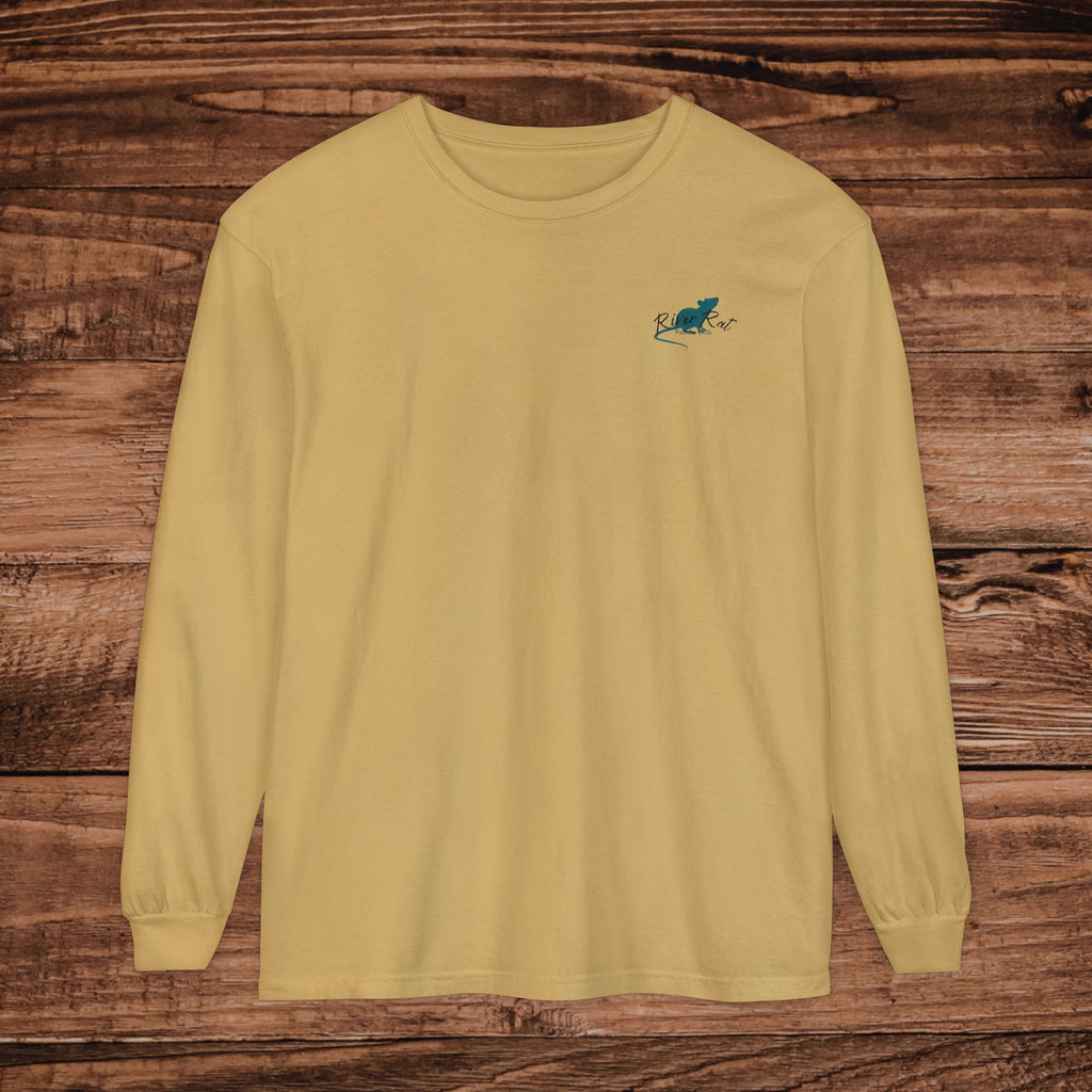 River Rat Paddle Club Long Sleeve Logo T-Shirt Dual Graphic Designs