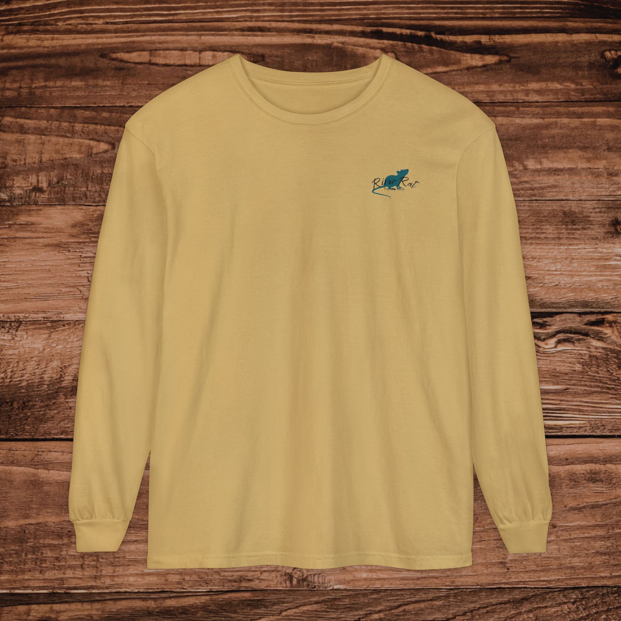 River Rat Paddle Club Long Sleeve Logo T-Shirt Dual Graphic Designs