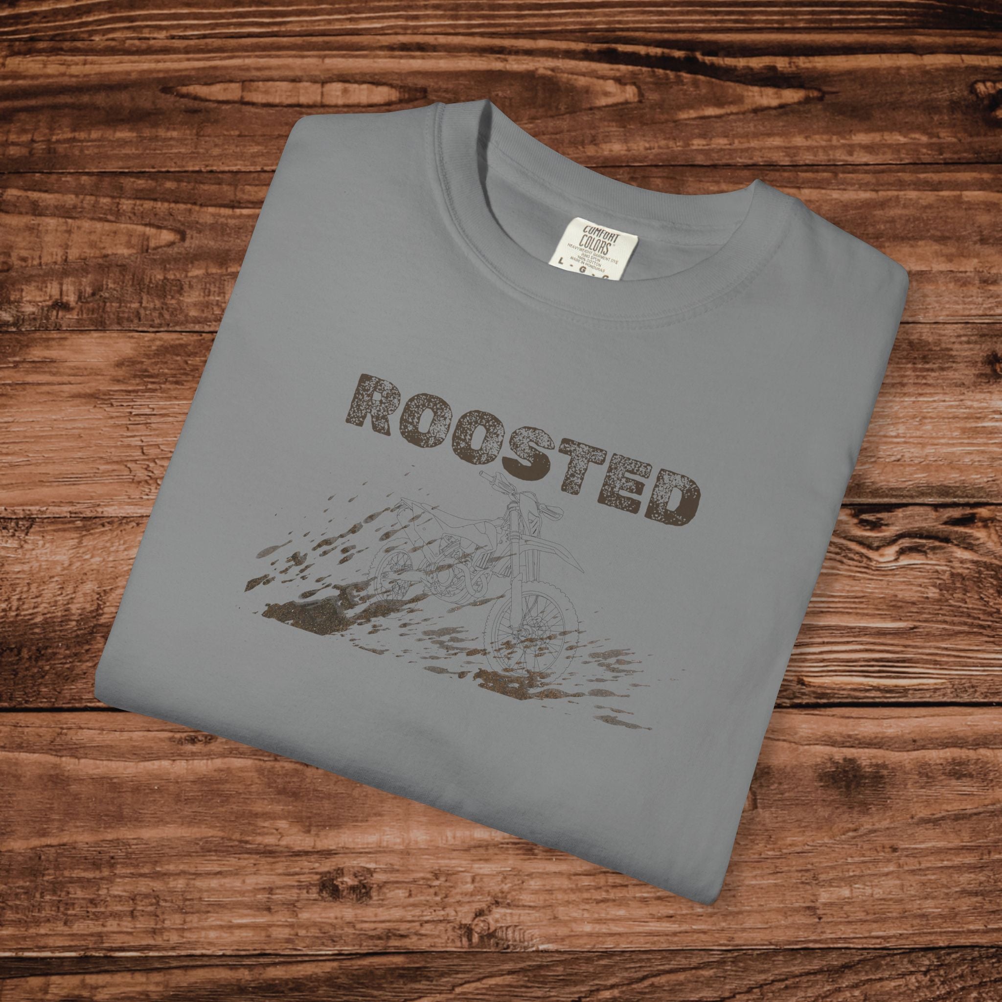 Dirt Bike T-Shirt Comfort Colors 1717, Vintage Motocross Graphic Tee, Retro Enduro Racing Shirt, Moto Life Gift, Roosted Off Road Apparel