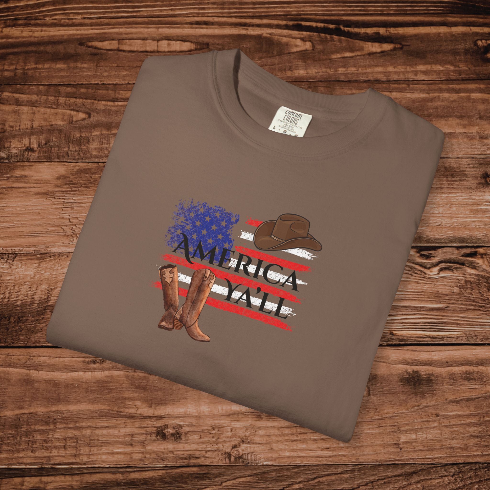 America Y'all T-Shirt | American Flag Cowboy graphic tee